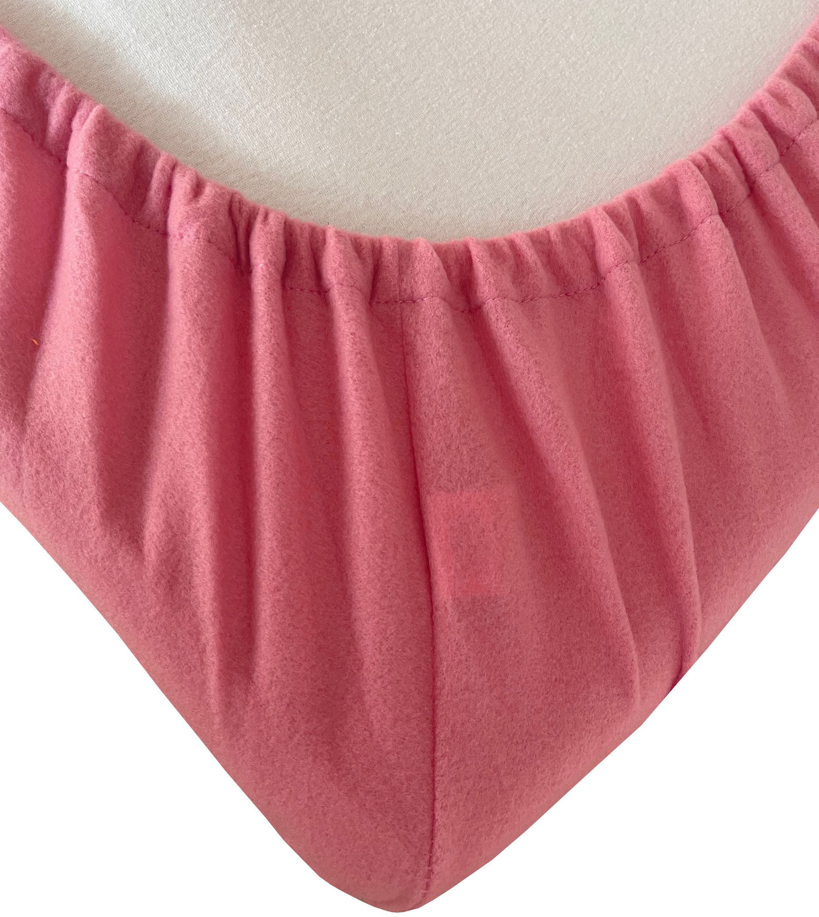 Leonado Vicenti Spannbettlaken Winter flauschig warm, Microfaser-Fleece, Gummizug: rundum, (2 Stück), Thermofleece kuschelig weich, Einfarbig
