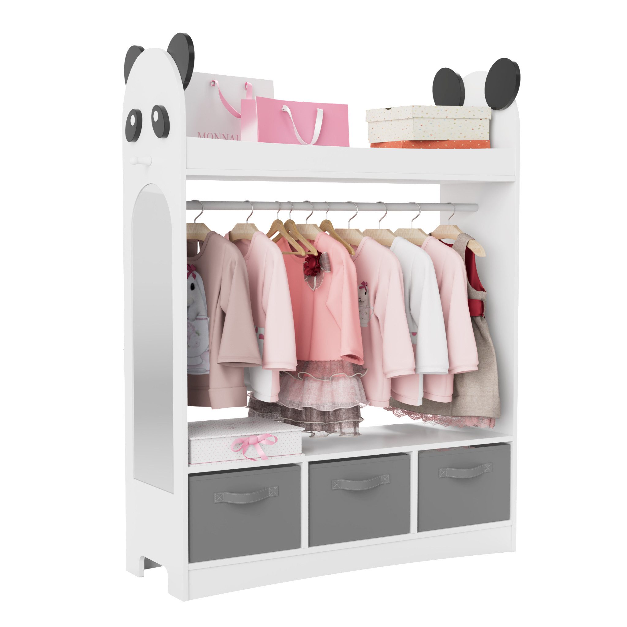 radelldar Kinderkleiderschrank Kleiderständer mit Kleiderstange (4-St) mit günstig online kaufen