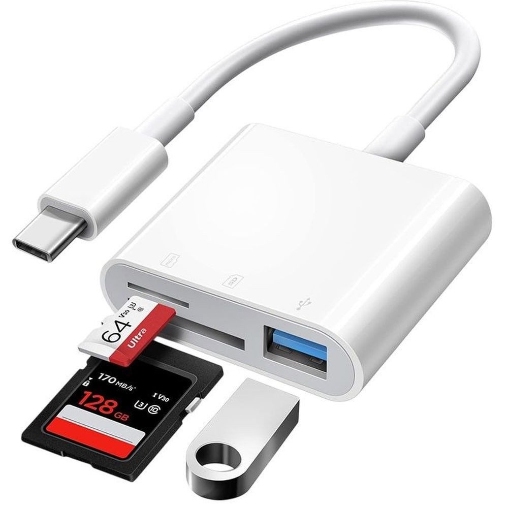 Speicherkartenleser 3in1 USB-C Kartenleser für SD CF TF MacBook Huawei Pro DE.