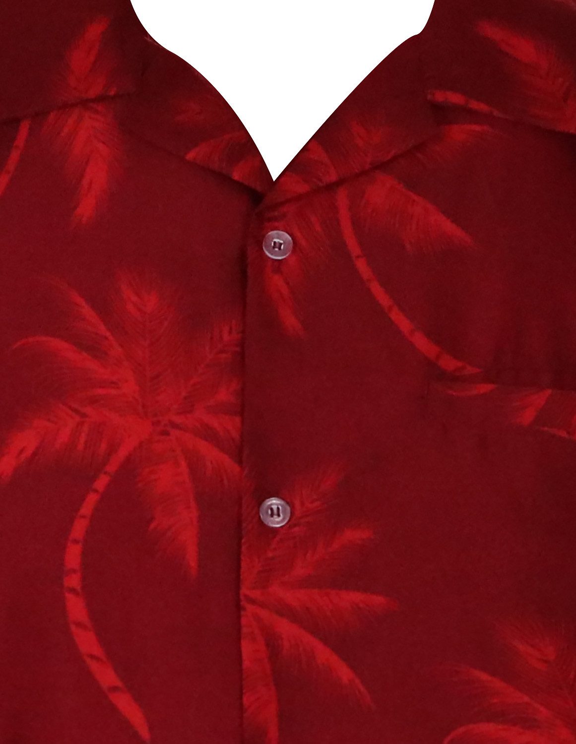 King Kameha Hawaiihemd "Palmshadow" Funky Hawaii-Hemd Herren Kurzarm Front-Tasche Sommerhemd