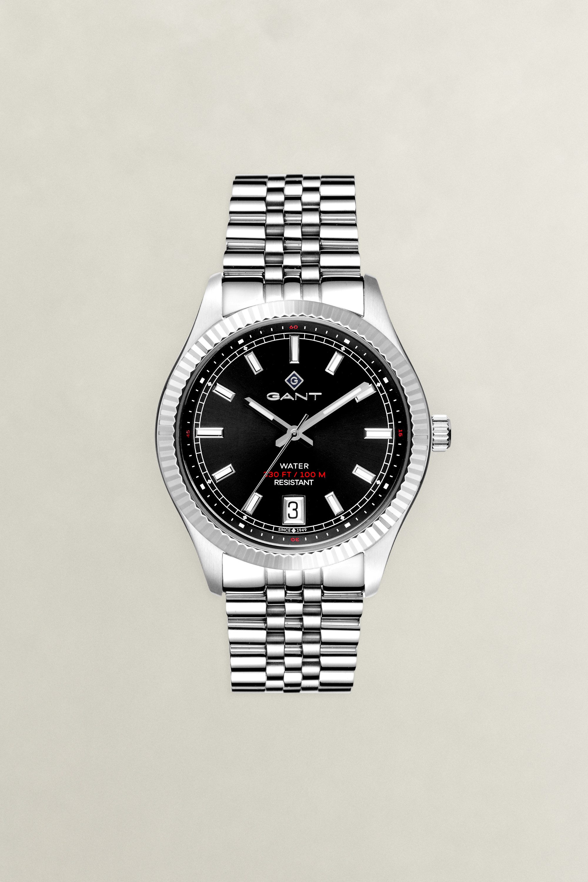 Gant Quarzuhr Sussex G166001, Armbanduhr, Herrenuhr, Edelstahlarmband, analog, Tag
