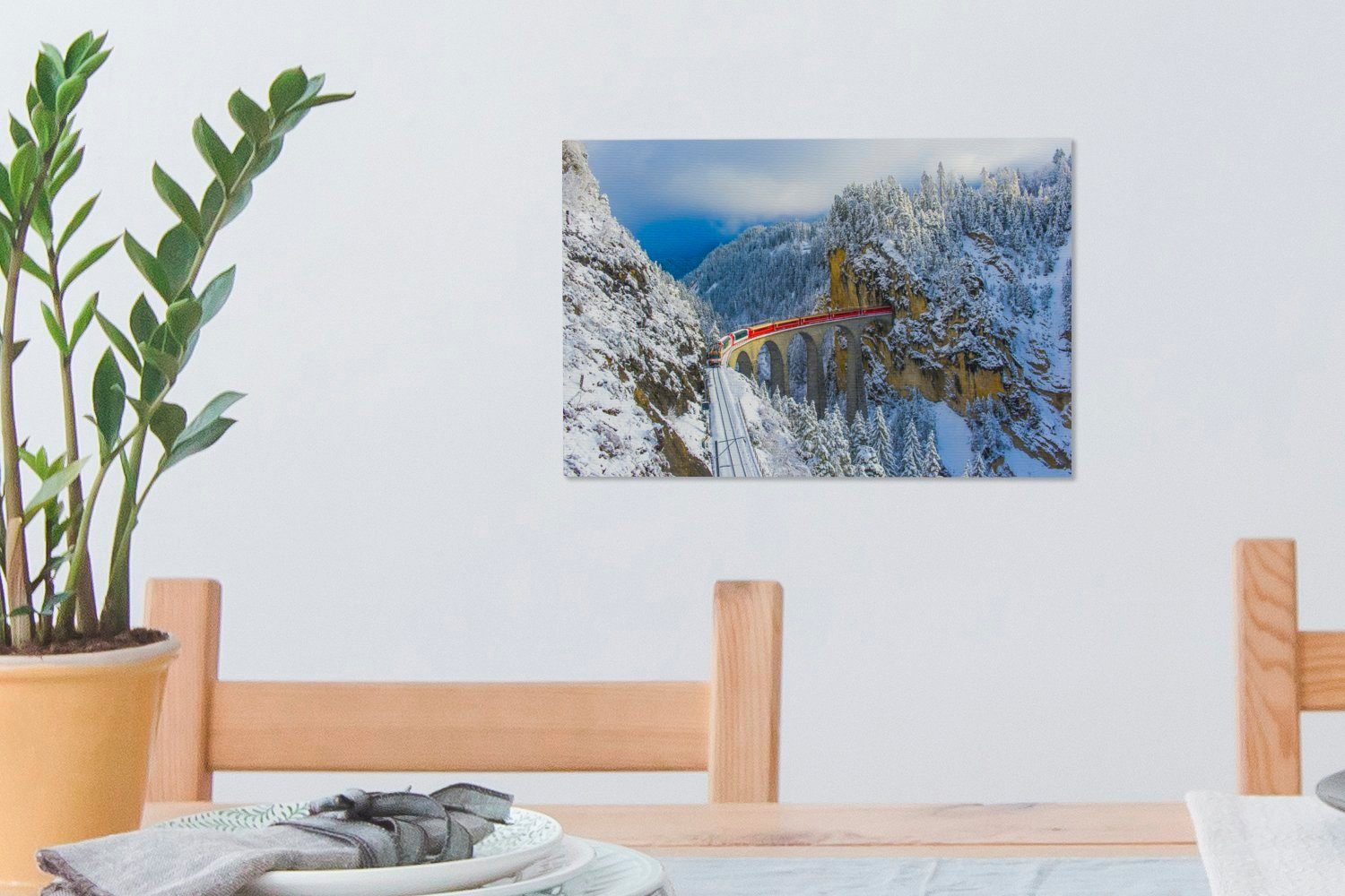 30x20 Leinwandbilder, Viadukt in Wanddeko, der cm St), Schweiz, Wandbild (1 OneMillionCanvasses® Aufhängefertig, Leinwandbild