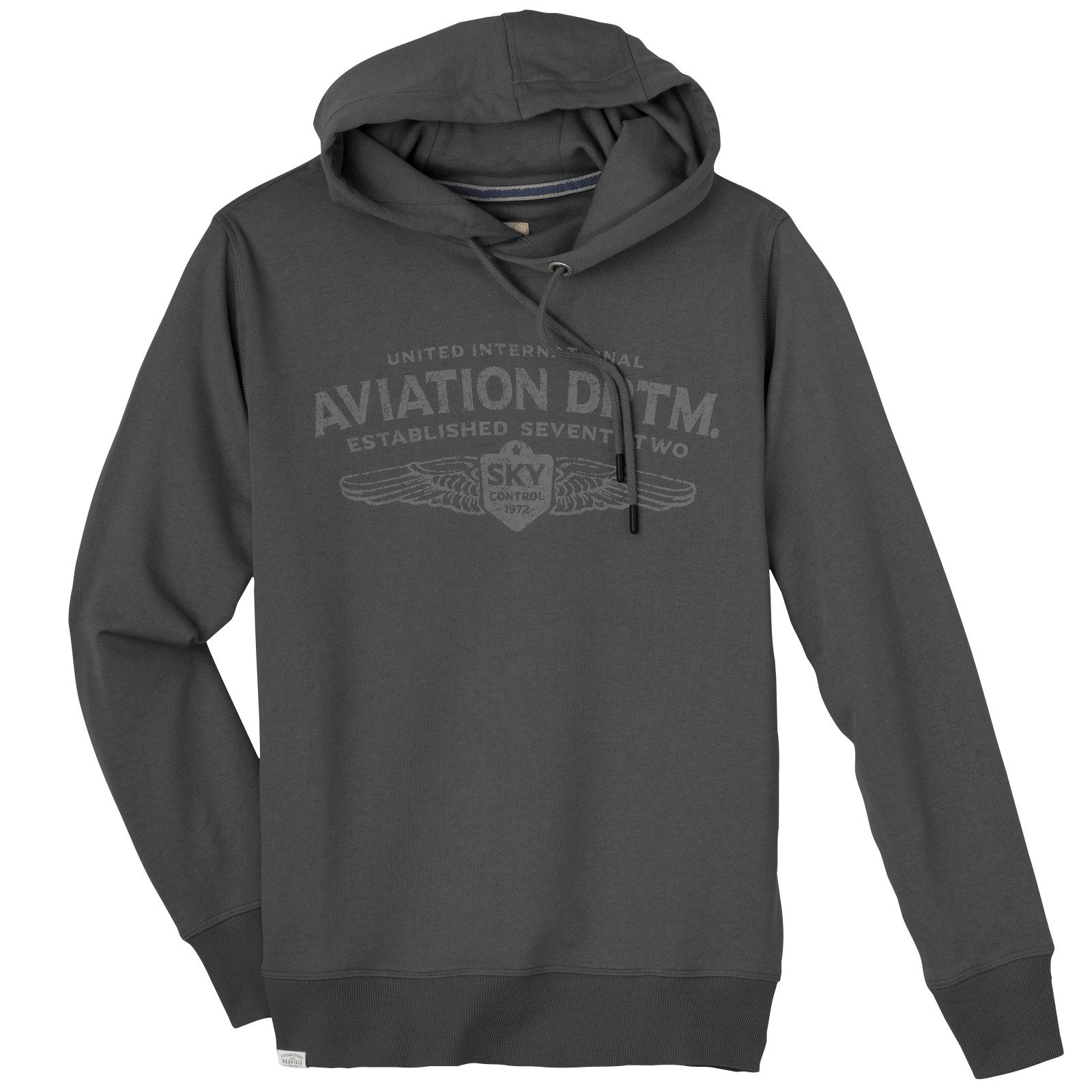 redfield Kapuzensweatshirt Redfield Übergröße Sweat-Hoodie anthrazit Aviation