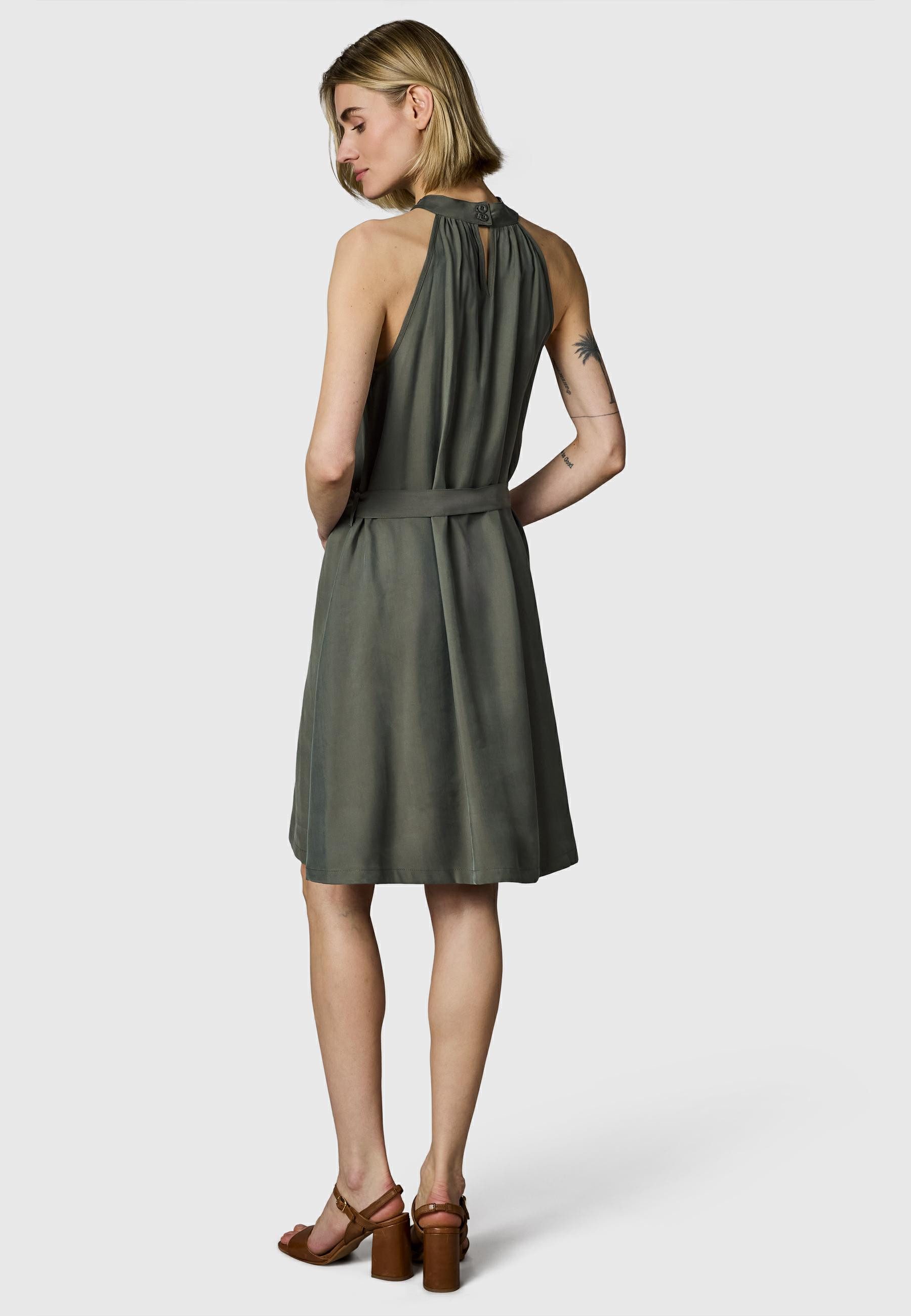 Ragwear A-Linien-Kleid Angylee Print YOUMODO Leichtes Sommerkleid mit Neckholder und Bindegürtel