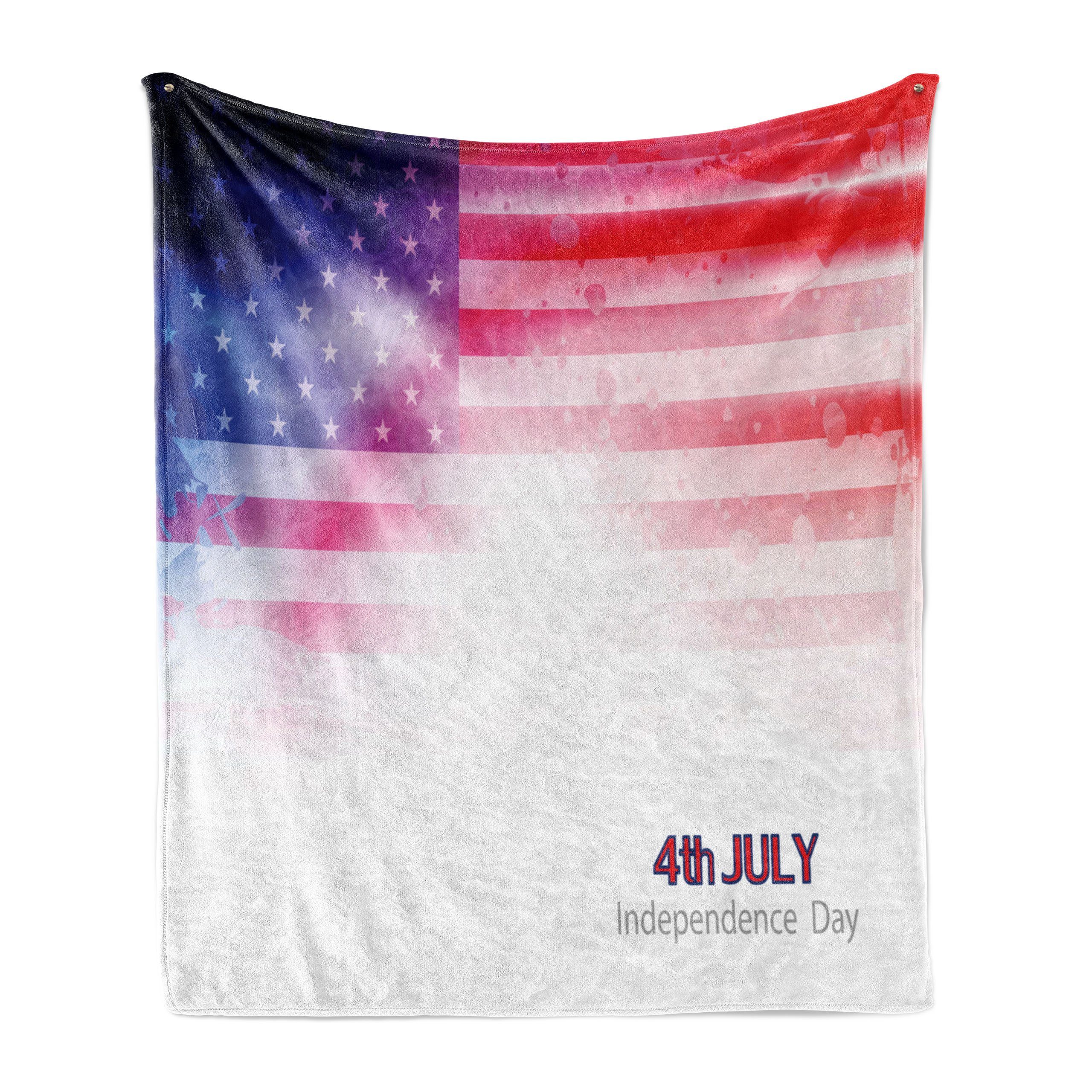 den Innen- Flag Juli 4. für Gemütlicher Abakuhaus, Grunge Wohndecke Art und Plüsch Außenbereich,