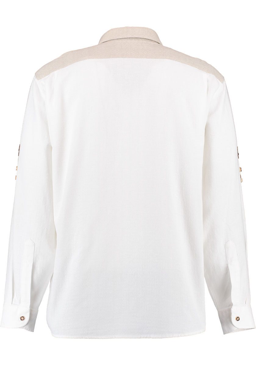 OS Trachten Trachtenhemd Etuji Herren Langarmhemd mit Stickerei auf der Kno günstig online kaufen