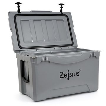 Zelsius Kühlbox Kühlbox grau 50 Liter, Cooling Box ideal für Auto Camping, 50 l, mit Flaschenöffner