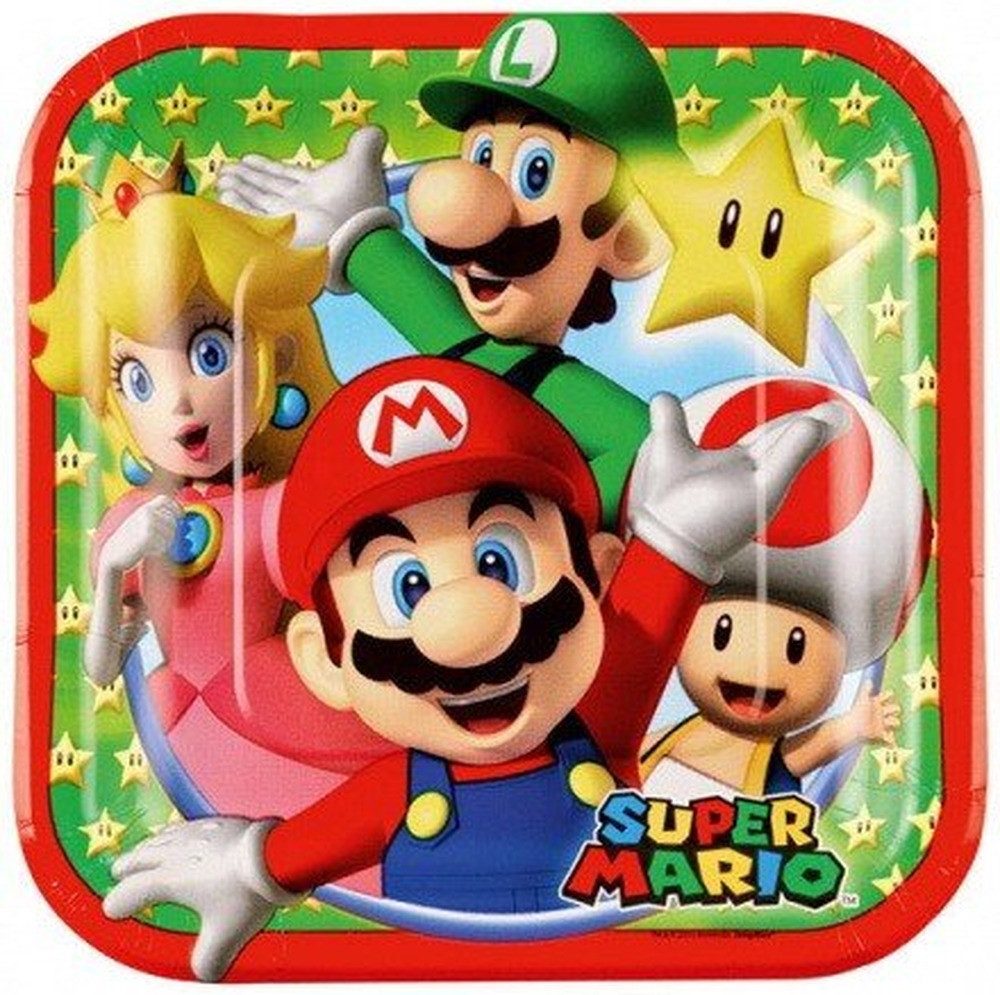 Amscan Pappteller Super Mario Mushroom World Papierteller