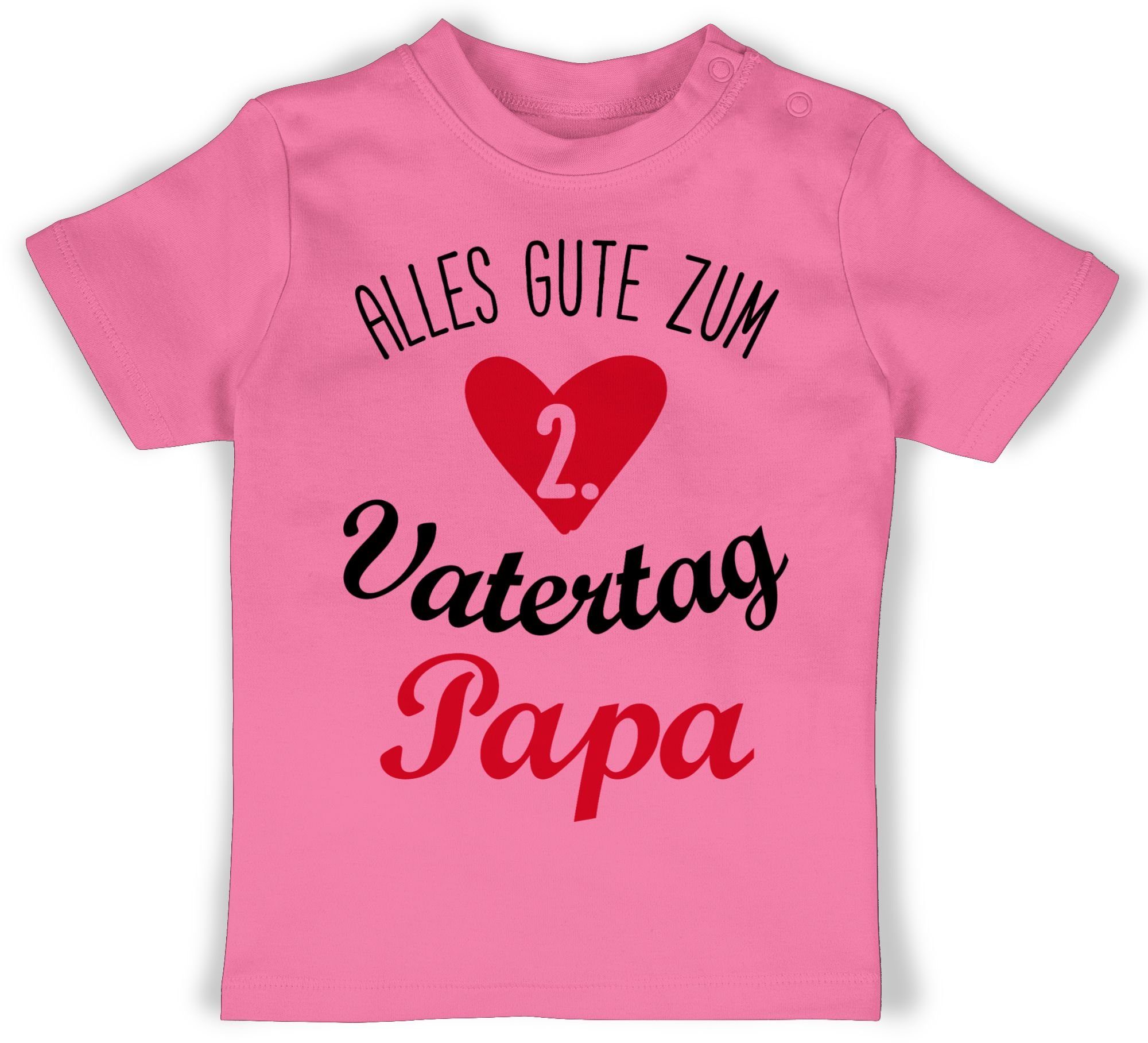 Shirtracer T-Shirt Alles gute zum zweiten Vatertag - schwarz/rot Geschenk Vatertag Baby 2 Pink