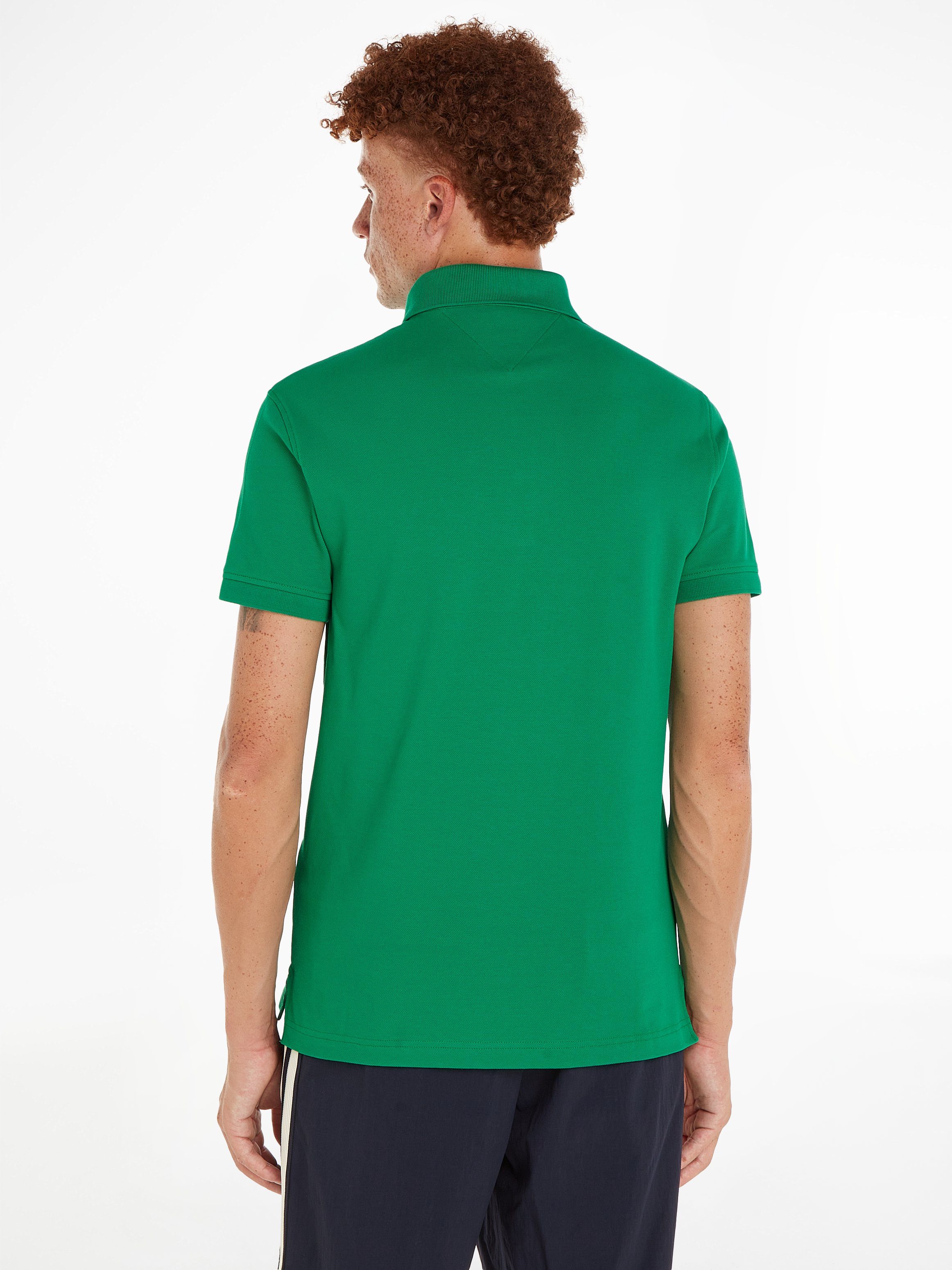 Poloshirt 1985 Olympic Green Hilfiger Logostickerei Tommy POLO mit SLIM