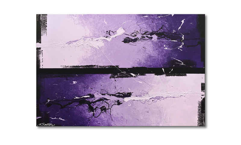 WandbilderXXL Gemälde Purple Moment 120 x 80 cm, Abstraktes Gemälde, handgemaltes Unikat