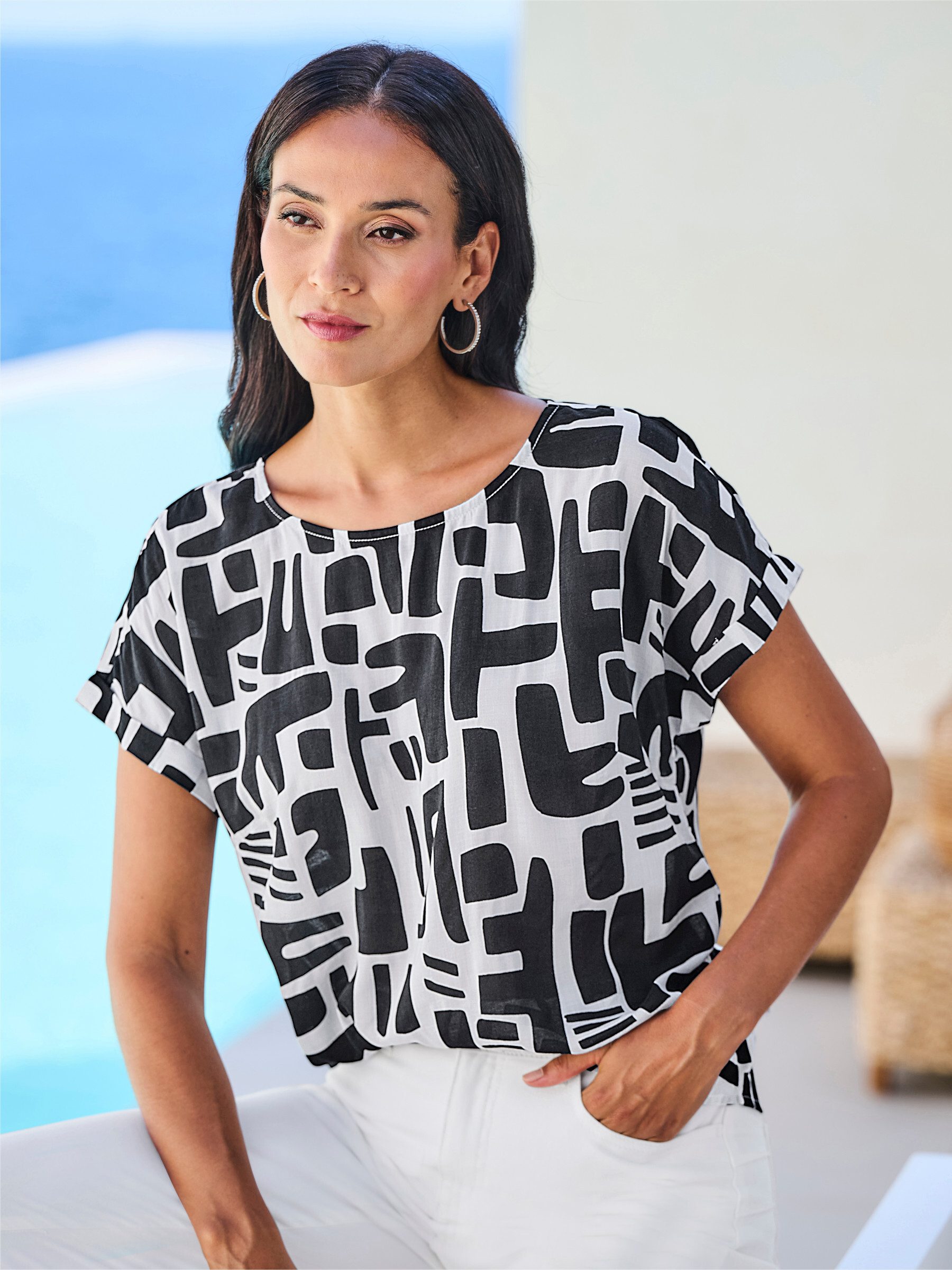 heine Klassische Bluse Bluse Kurzarm