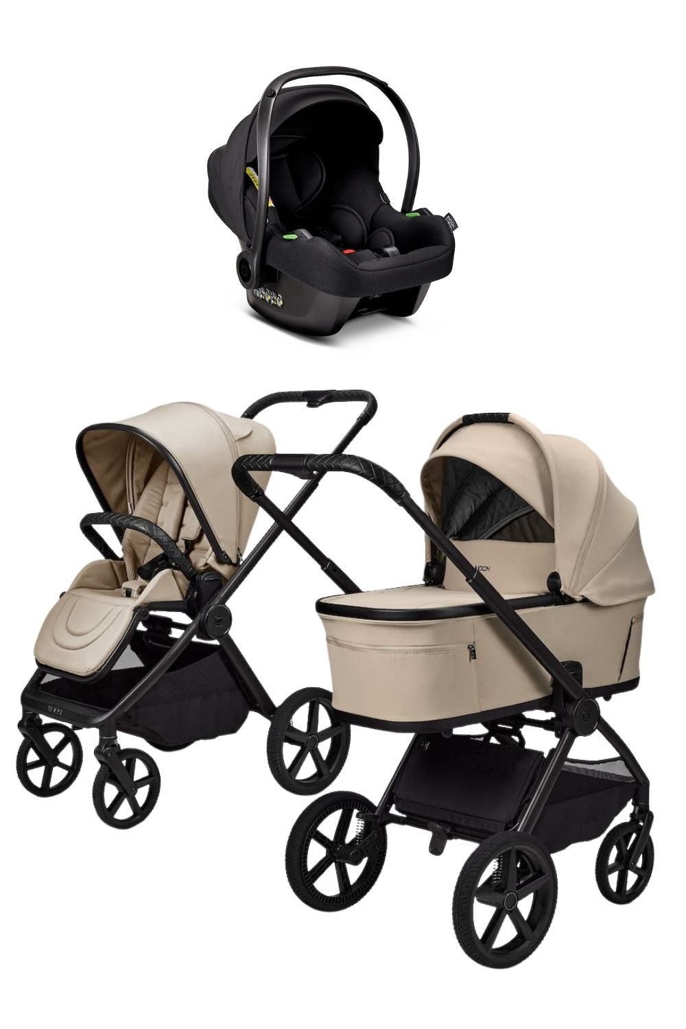 Moon Kombi-Kinderwagen Gio Fold Kombikinderwagen inkl. Cosmo 2.0, Gestell und Babywanne mit einem Handgriff zusammenfaltbar