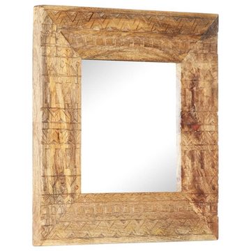 furnicato Wandspiegel Handgeschnitzter Spiegel 50x50x2,5 cm Massivholz Mango