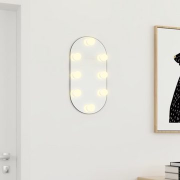 vidaXL Spiegel Spiegel mit LED-Leuchten 40x20 cm Glas Oval