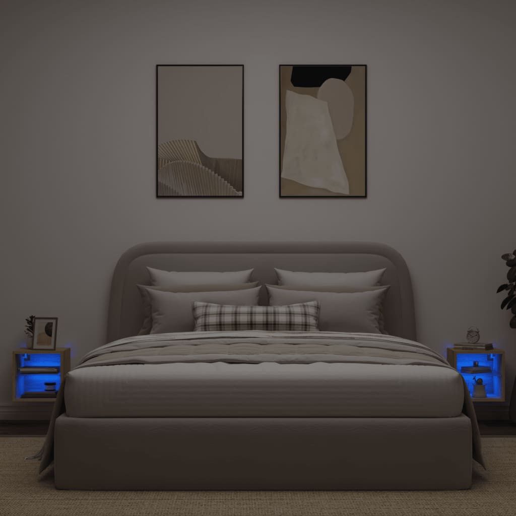 vidaXL TV-Wand TV-Wandschränke mit LED-Leuchten 2 günstig online kaufen