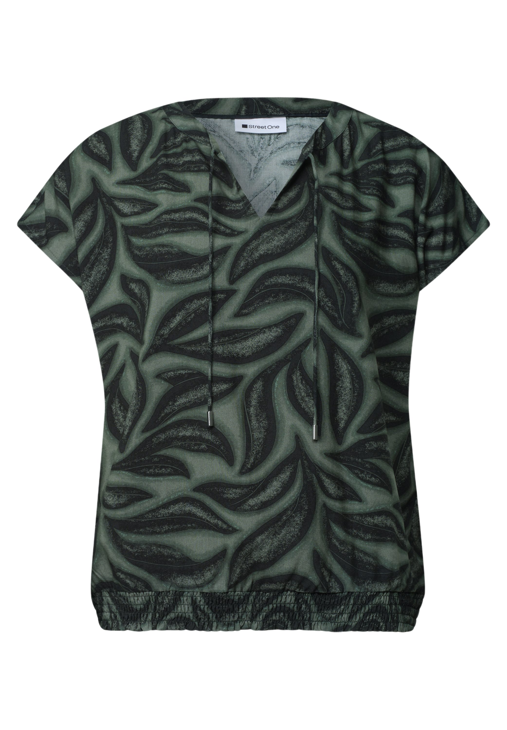 STREET ONE Kurzarmbluse Sommerbluse mit floralem Muster