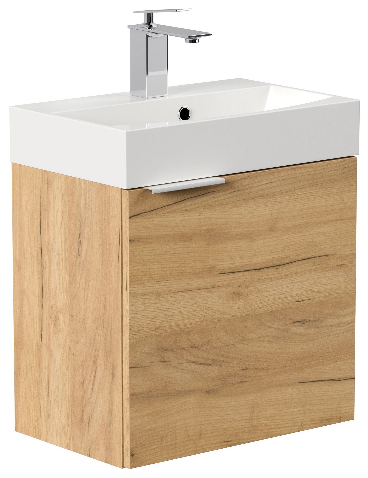 Posseik Badmöbel-Set Gäste WC Raumspar-Waschplatz "Cubi 50 cm" Eiche Gold
