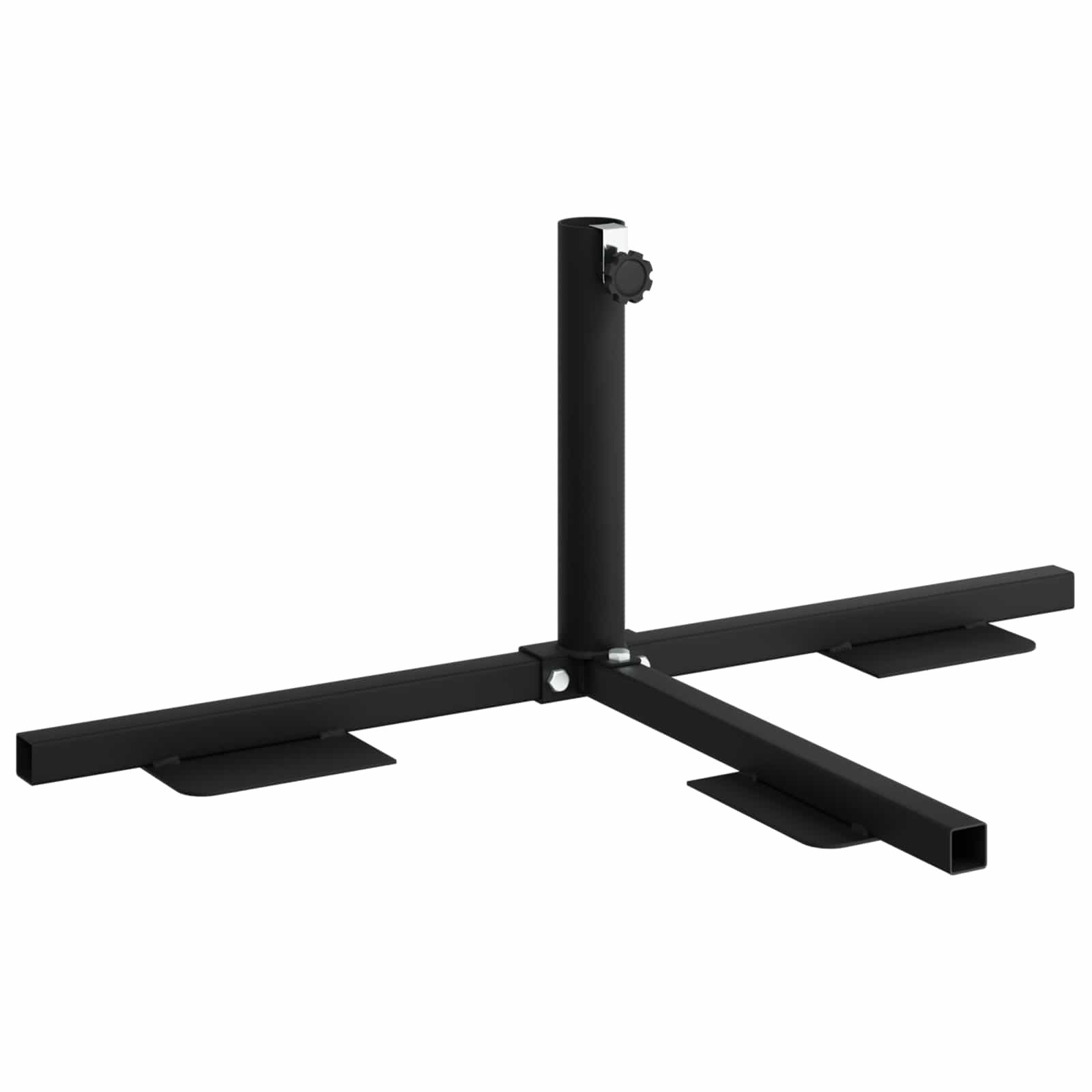 vidaXL Schirmhalter Halb Sonnenschirm Basisrahmen Schwarz Stahl for 32-38 mm Pole, 1 tlg.