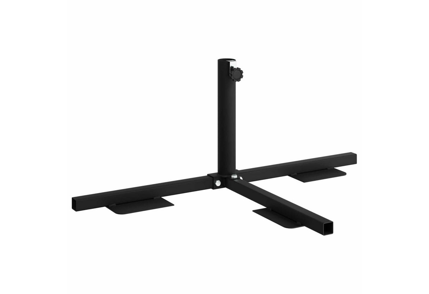 vidaXL Schirmhalter Halb Sonnenschirm Basisrahmen Schwarz Stahl for 32-38 mm Pole, 1 tlg.