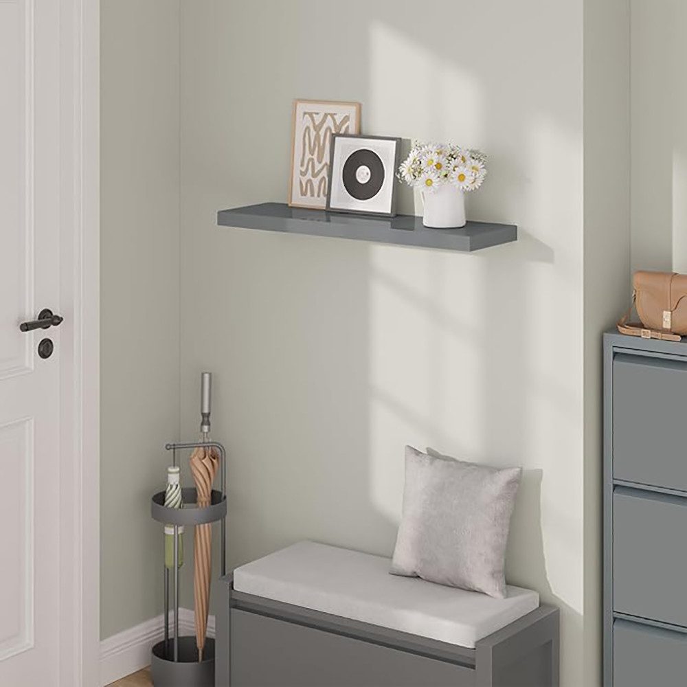 Woltu Wandregal, 1-tlg., hochglänzend Wandboard Schweberegal CD DVD Regal