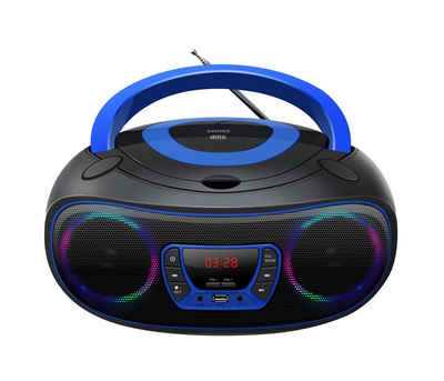 Denver TCL-212BT BLUE Stereo-CD Player (CD-Player, LED Discolicht, FM-Radio, USB, Bluetooth, MP3, AUX, CD-Player mit Discolicht, Radio, USB, Bluetooth, MP3, AUX-IN)