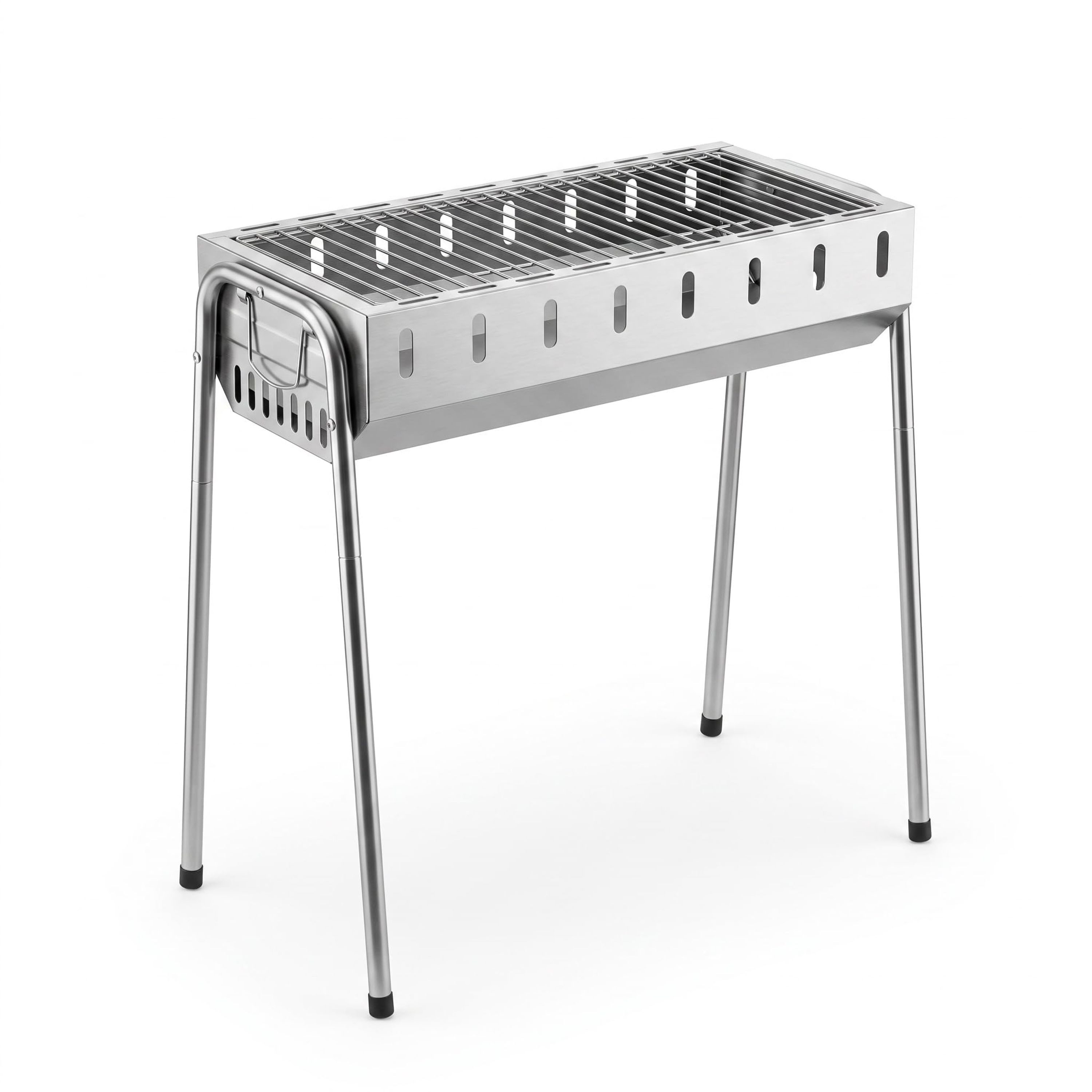GLÜHZONE Holzkohlegrill SG 300, Schaschlikgrill, Holzkohle, Edelstahl inkl. 8 Grillspieße