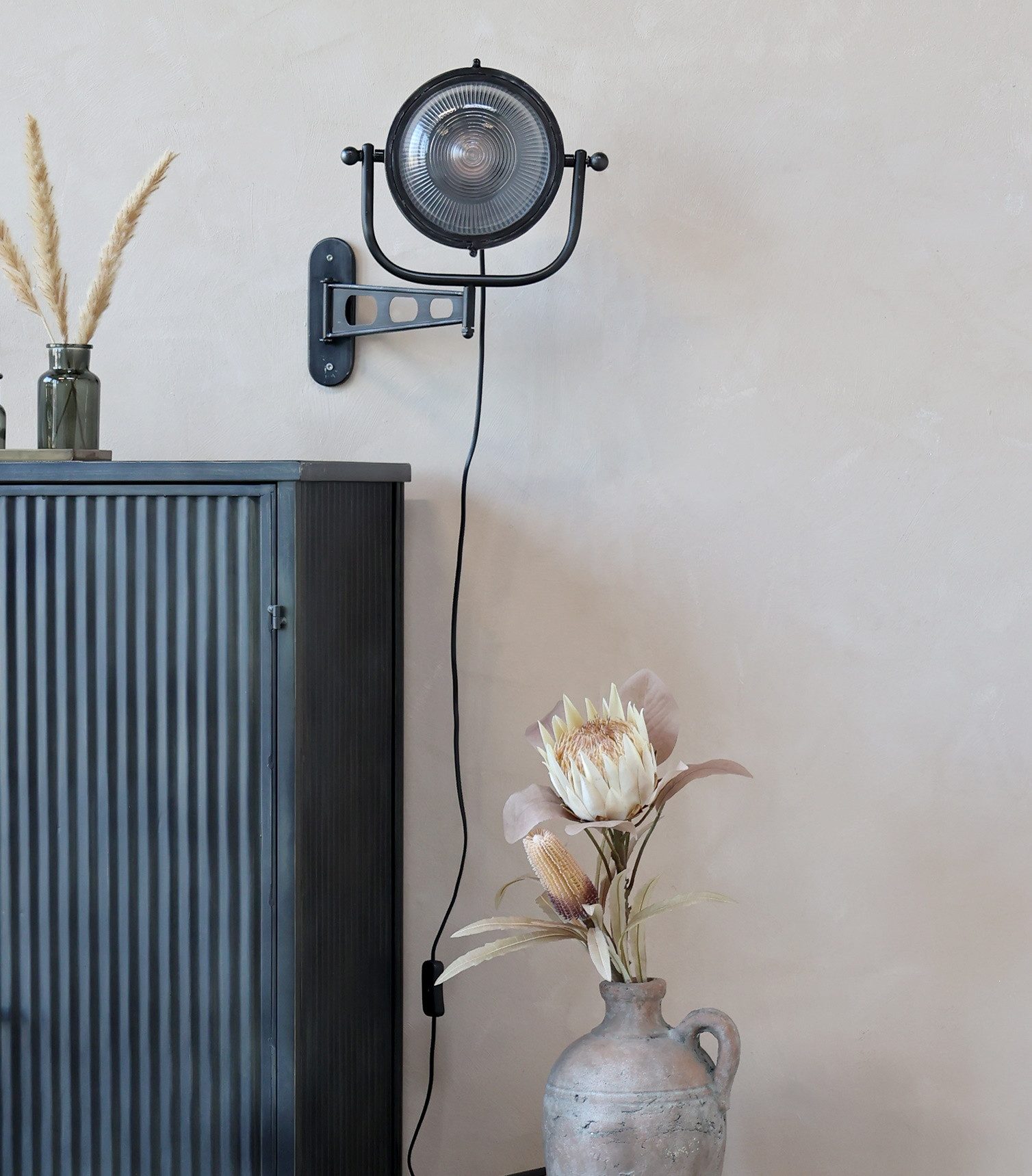 Vintagehaus Wandleuchte Wandlampe Industrial Factory Spotlight Metall Antik schwenkbar