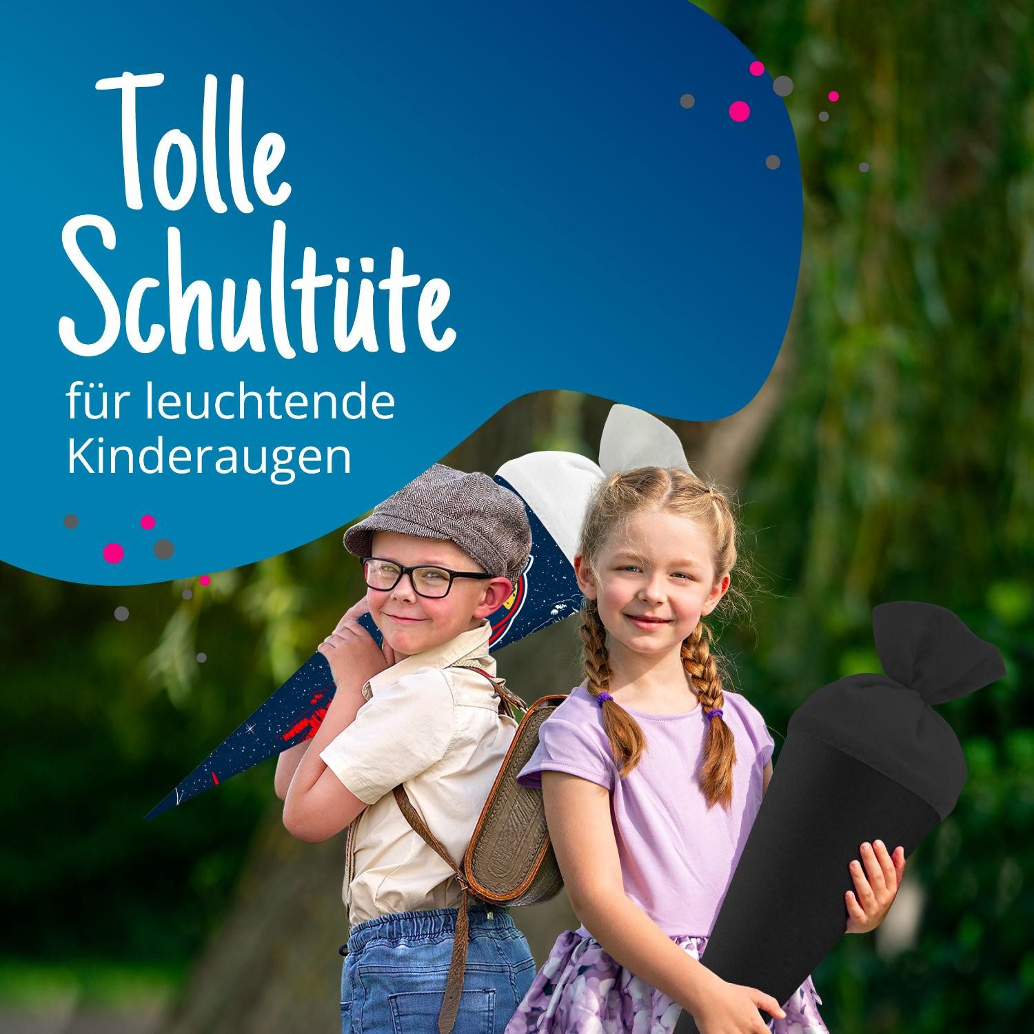 itenga Schultüte itenga Bastelschultüte 70cm mit Filzverschluss SCHWARZ
