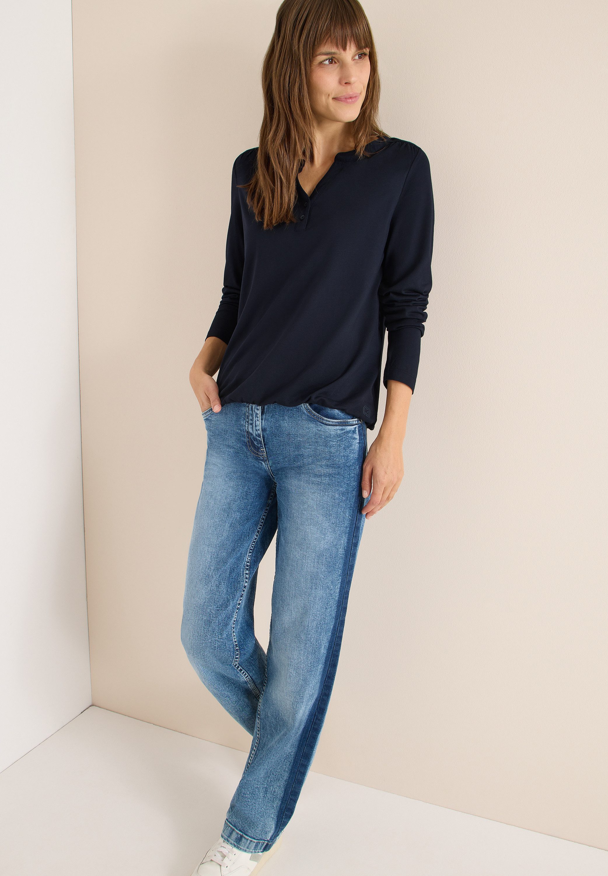 CECIL Langarmshirt im soften Baumwoll-Mix