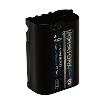 Patona Akku für Panasonic DMW-BLK22 mit USB-C Input Kamera-Akku Ersatzakku Akku 2400 mAh (7,2 V, 1 St), S5 G9 GH5 GH5S