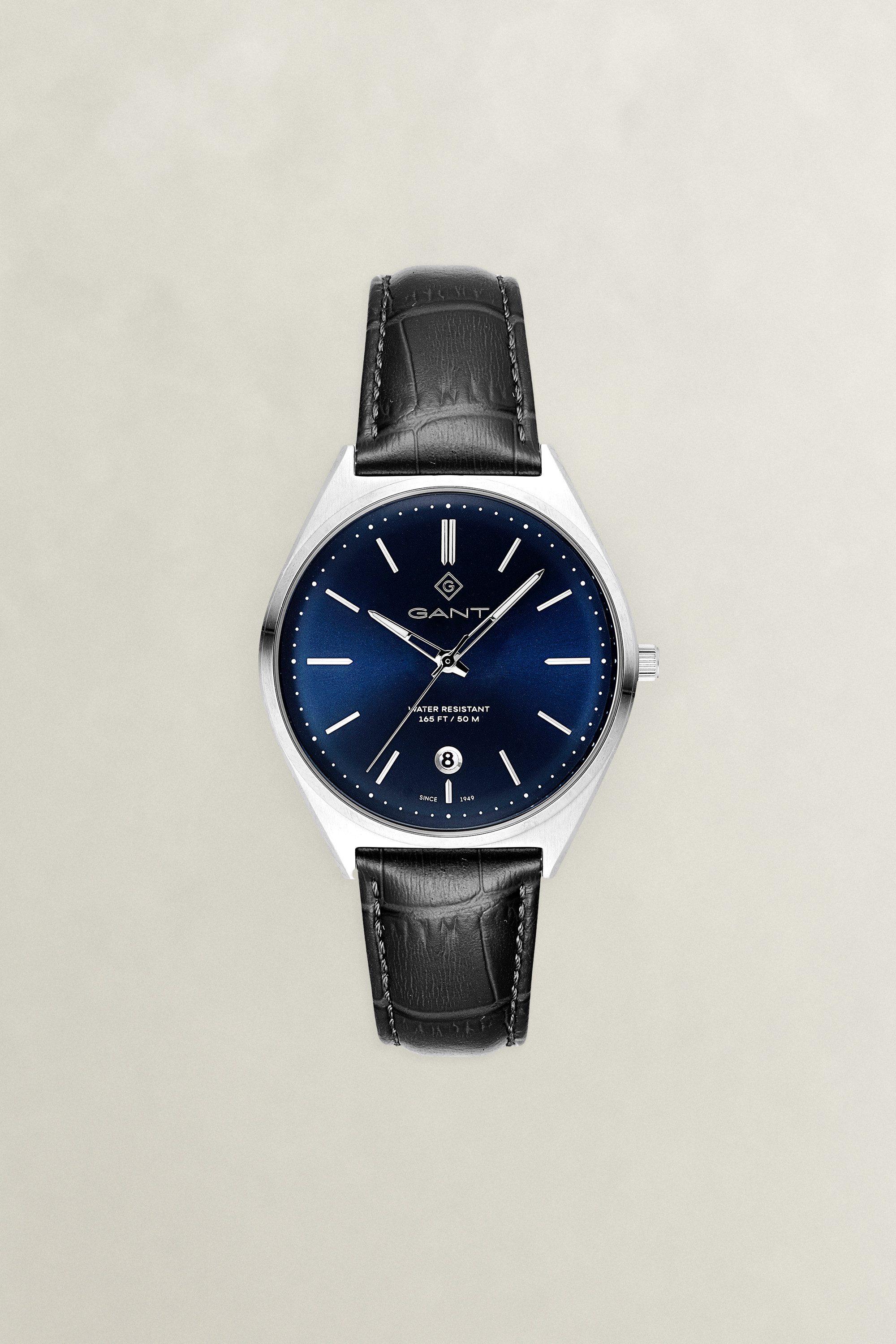 Gant Quarzuhr Abington G201003, Armbanduhr, Herrenuhr, Lederarmband, analog, Tag