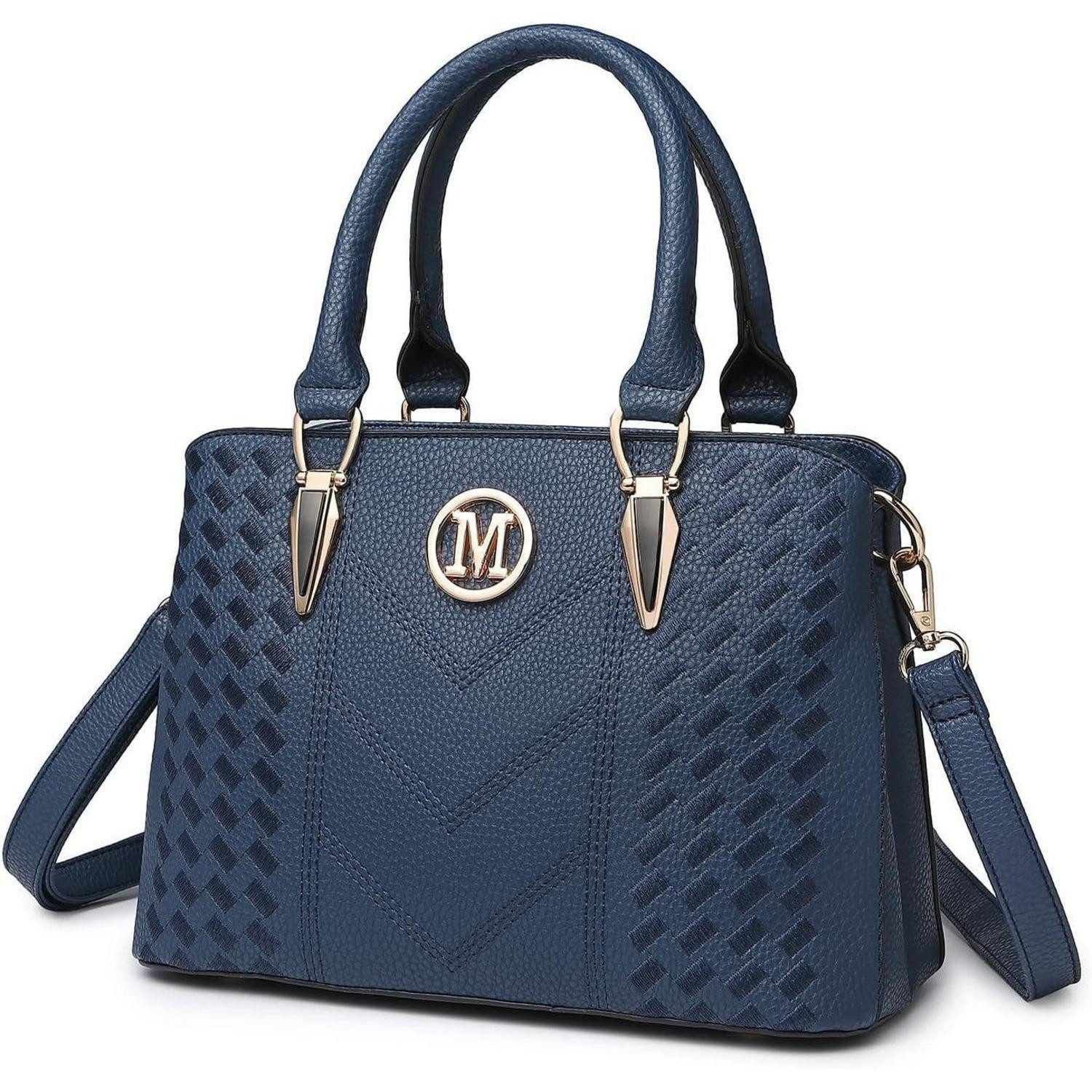 LuxusKollektion Handtasche Modische Damen Umhängetasche PU Leder Chevron Muster Beige