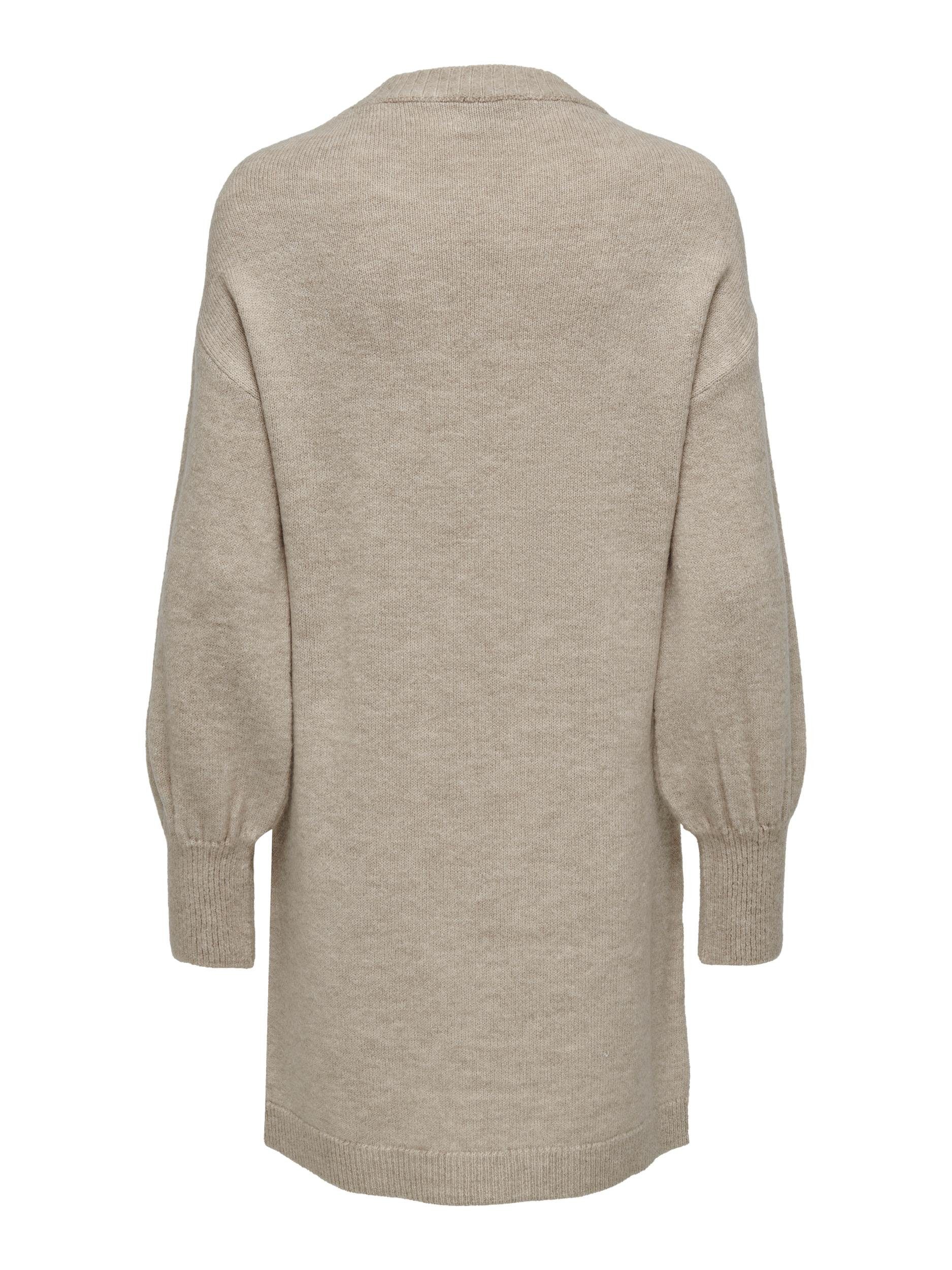 Gray O-NECK DRESS Detail:Melange KNT ONLY BALLOON Whitecap ONLJADA LS Strickkleid BF