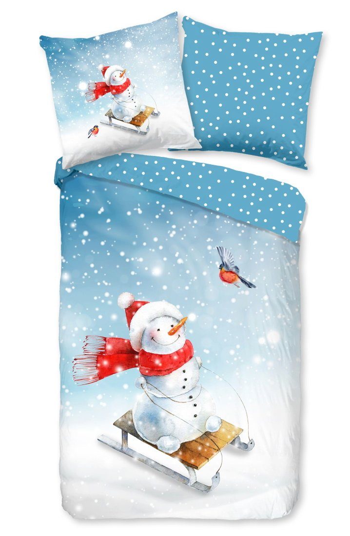 wohnTRAUM24 Bettwäsche Kinder Wende-Bettwäsche Biber SNOWFUN, Biber, 2 teilig