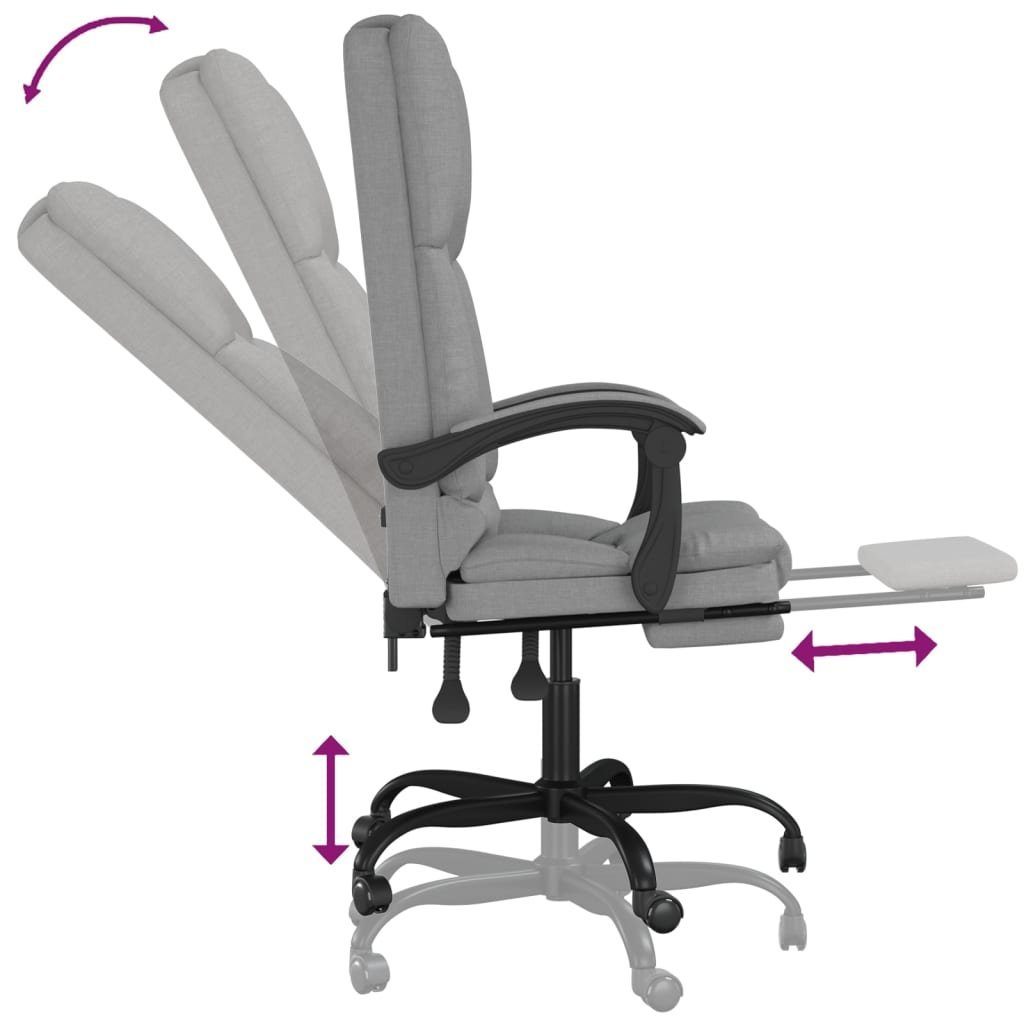 vidaXL Bürostuhl Bürostuhl mit Massagefunktion Hellgrau Hellgrau Stoff Bürosessel Homeoffice | Hellgrau