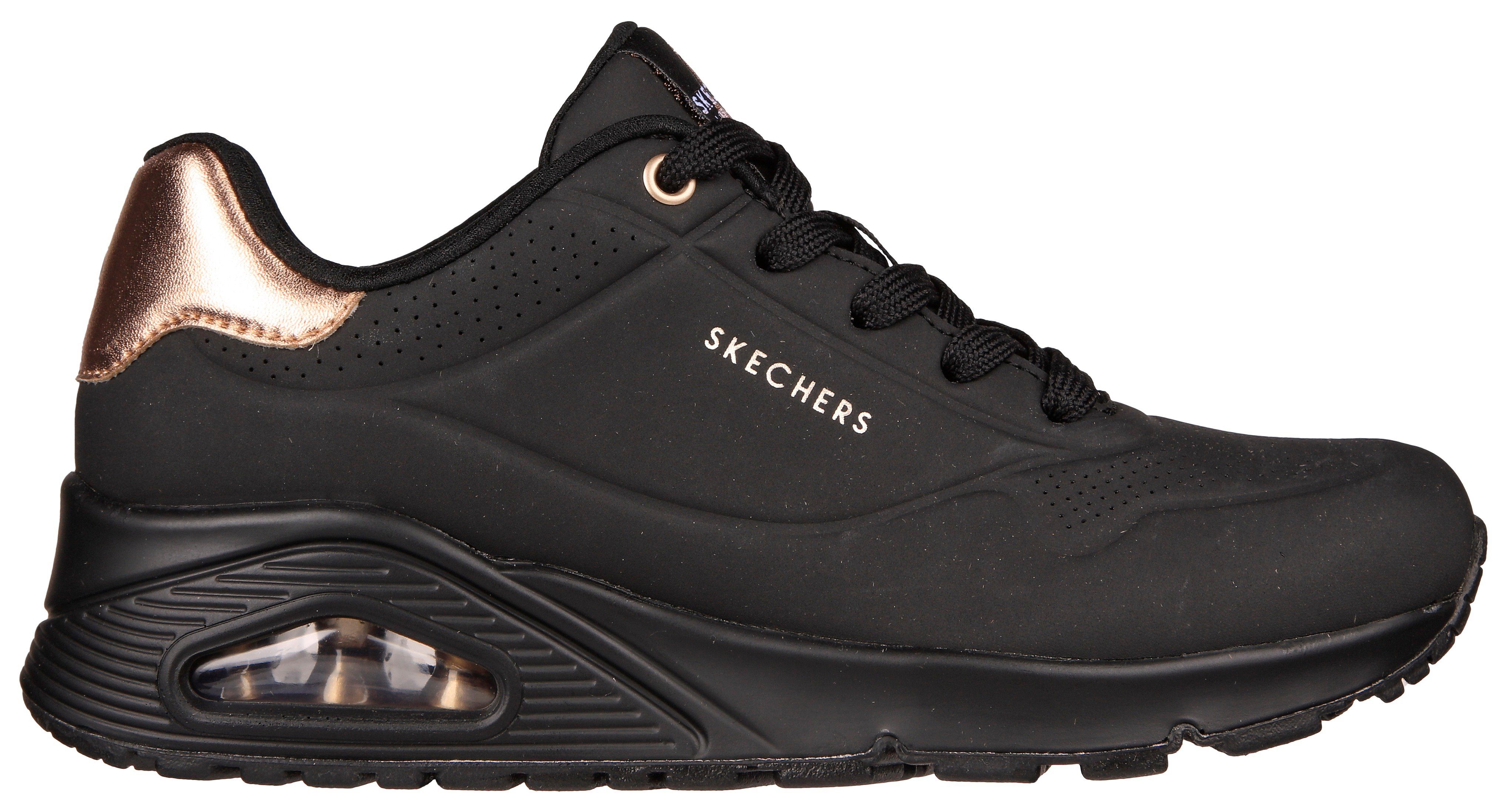 Skechers UNO mit Metallic-Einsatz Sneaker schwarz