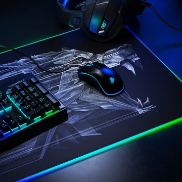 Titanwolf Gaming Mauspad, XL RGB Mousepad 900 x 400 mm, verbessert Präzision & Geschwindigkeit