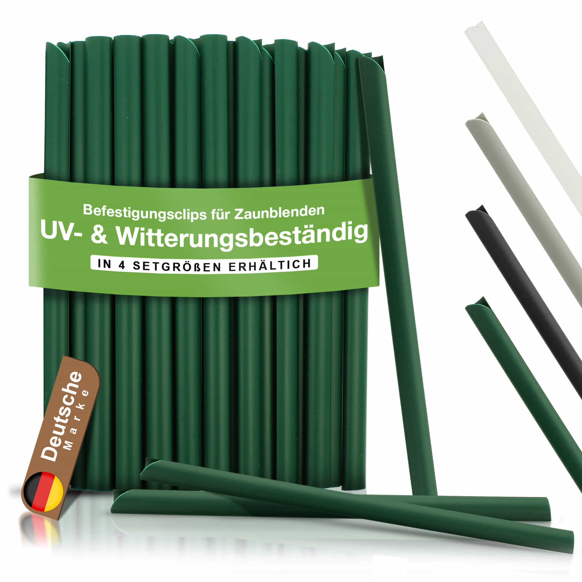BooGardi Zaunverbinderset Befestigungsclips für Sichtschutzstreifen, (30-St., Grün), Doppelstabmatten PVC Klemmschienen für Sichtschutz