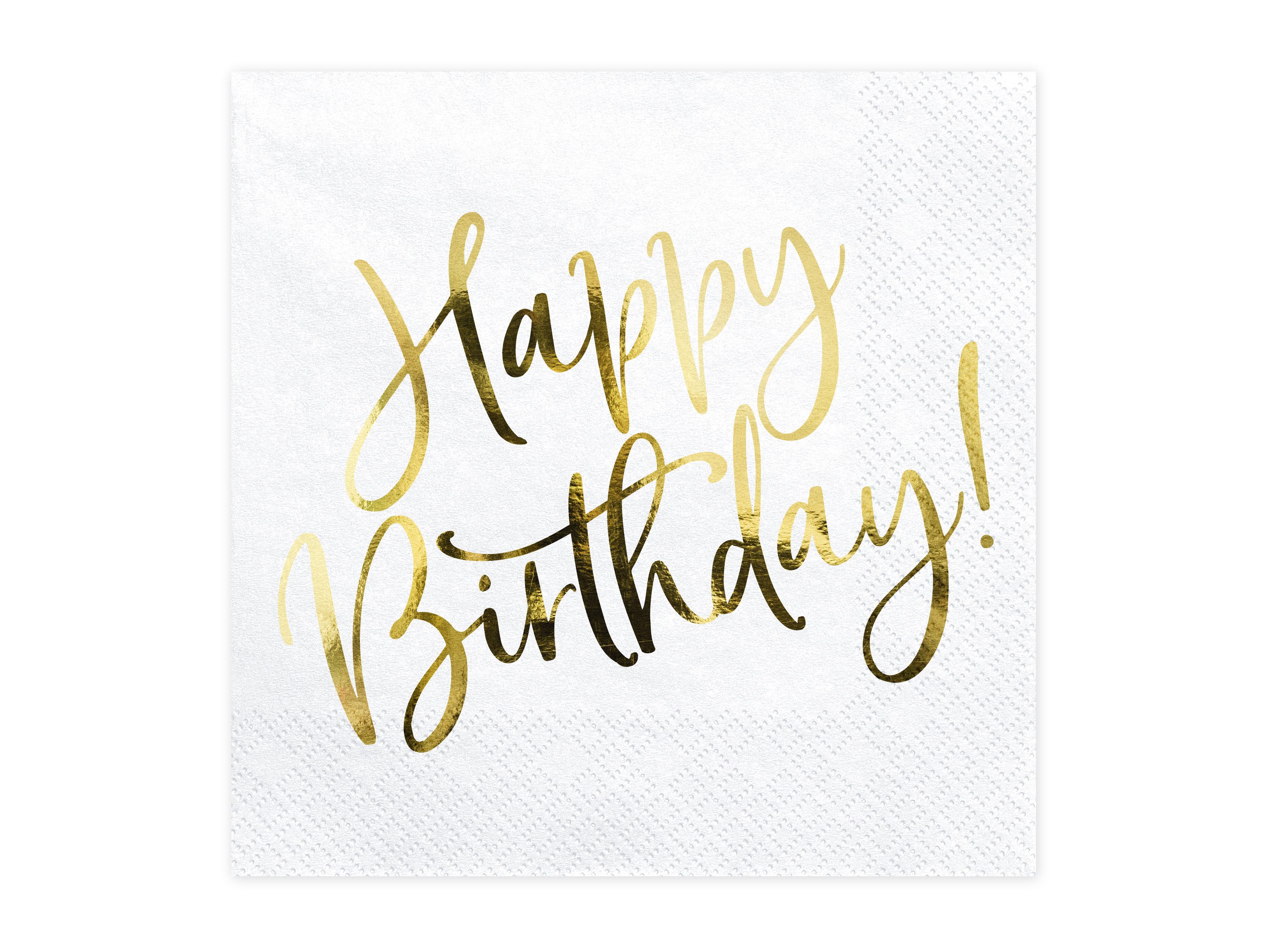 partydeco Papierserviette Servietten 'Happy Birthday Gold' 20Stk./33x33cm