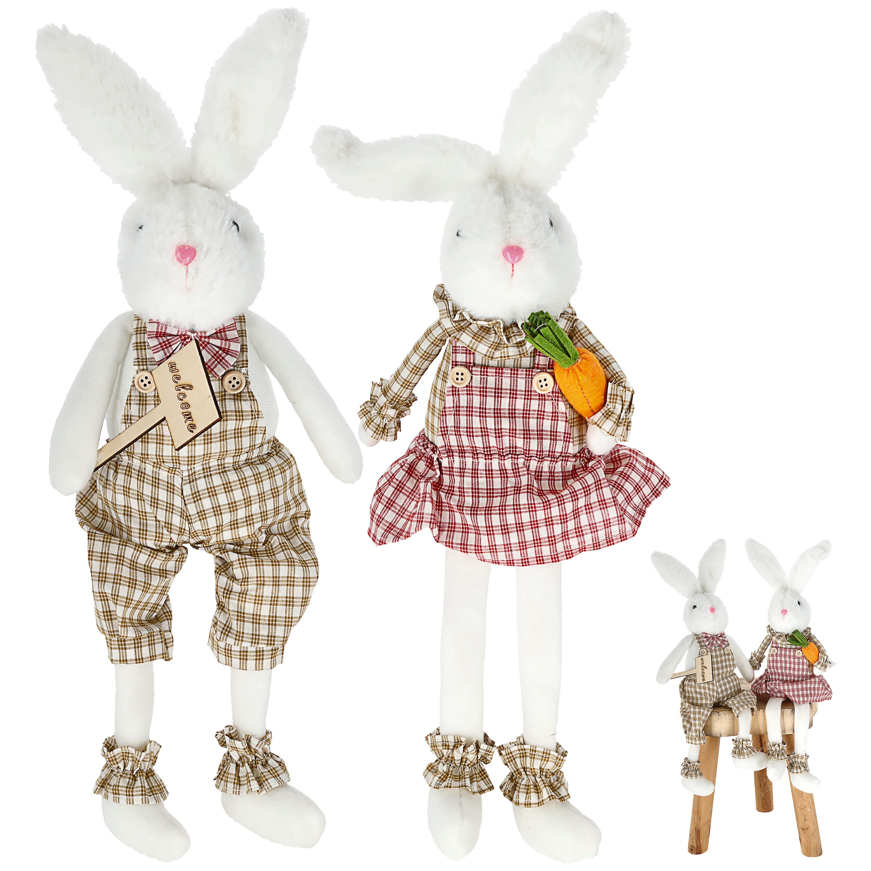 CEPEWA Dekofigur Kantenhocker Osterhasen 2er Set 17x50x10cm Polyester Oster günstig online kaufen