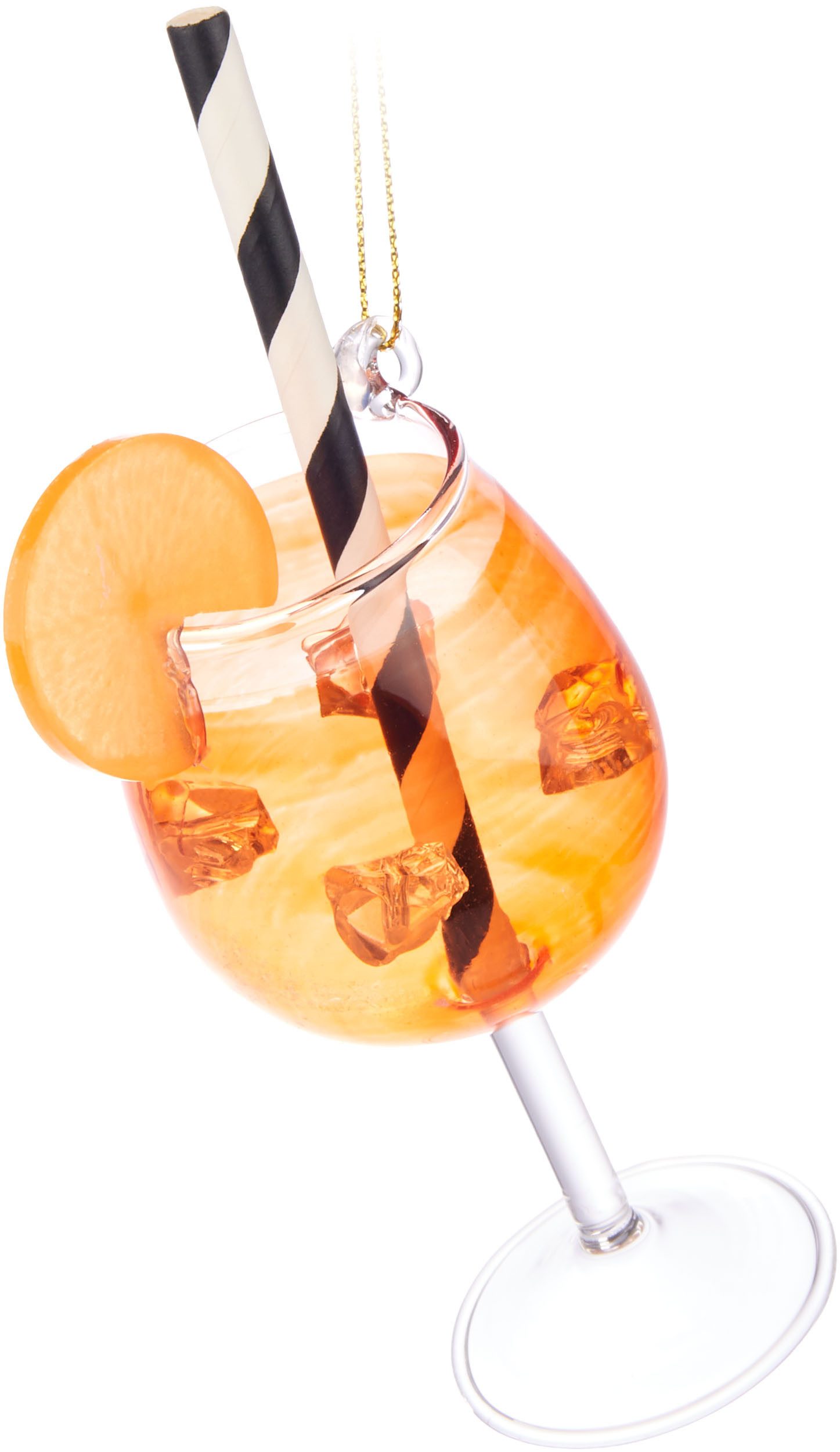 BRUBAKER Weihnachtsbaumkugel Orangen Cocktail Spritz mit Strohhalm, Eiswürf günstig online kaufen