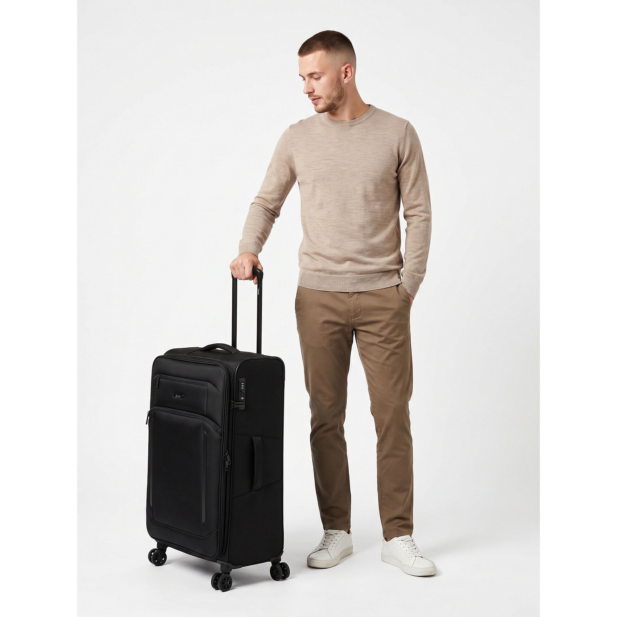 D&N Weichgepäck-Trolley Travel Line 9804, 4 Rollen, Polyester