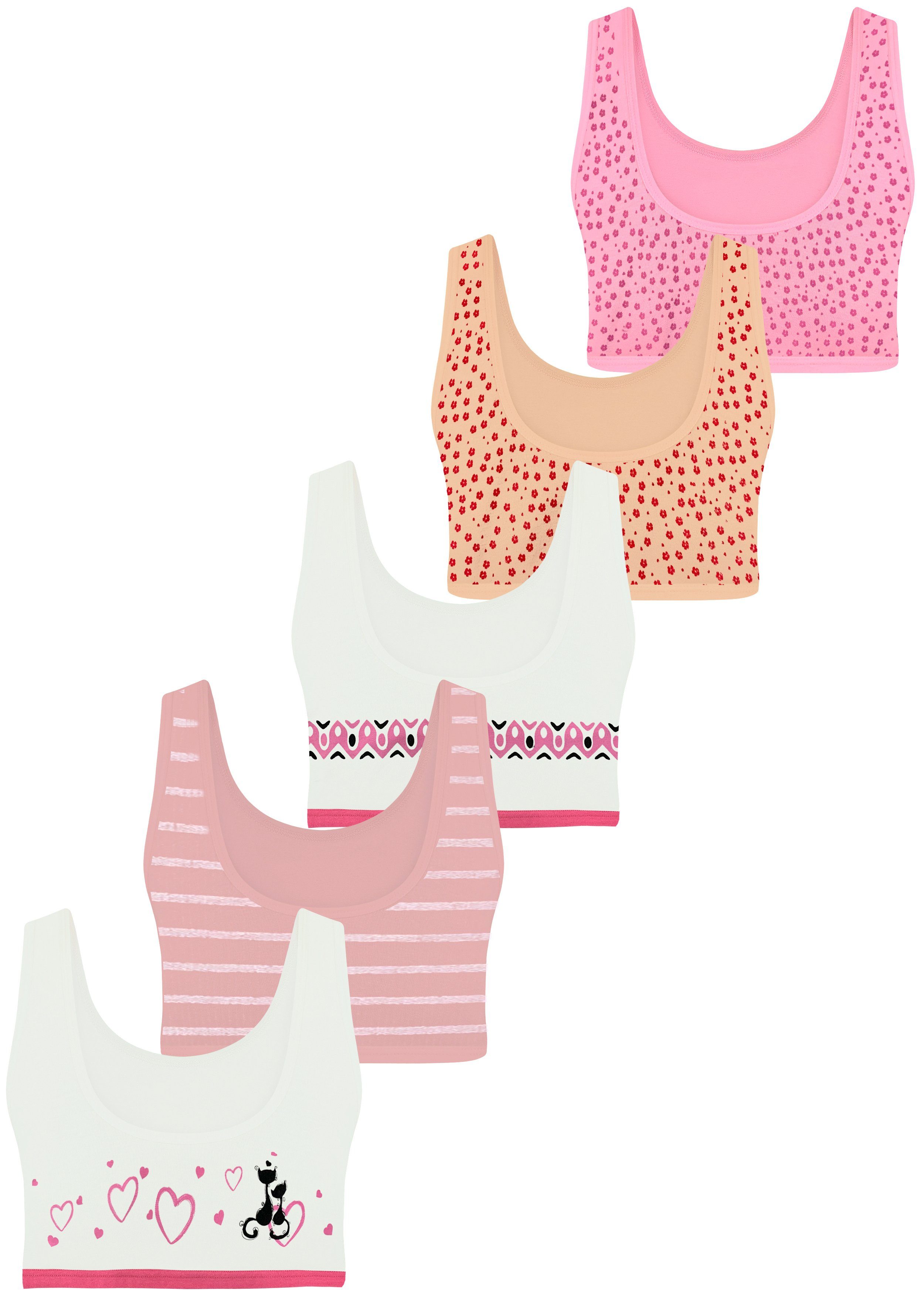 LOREZA Bustier 5er Set MÃ¤dchen Bustier BH - Mix - Bunt (Set, 5-tlg., 5er-Pack)