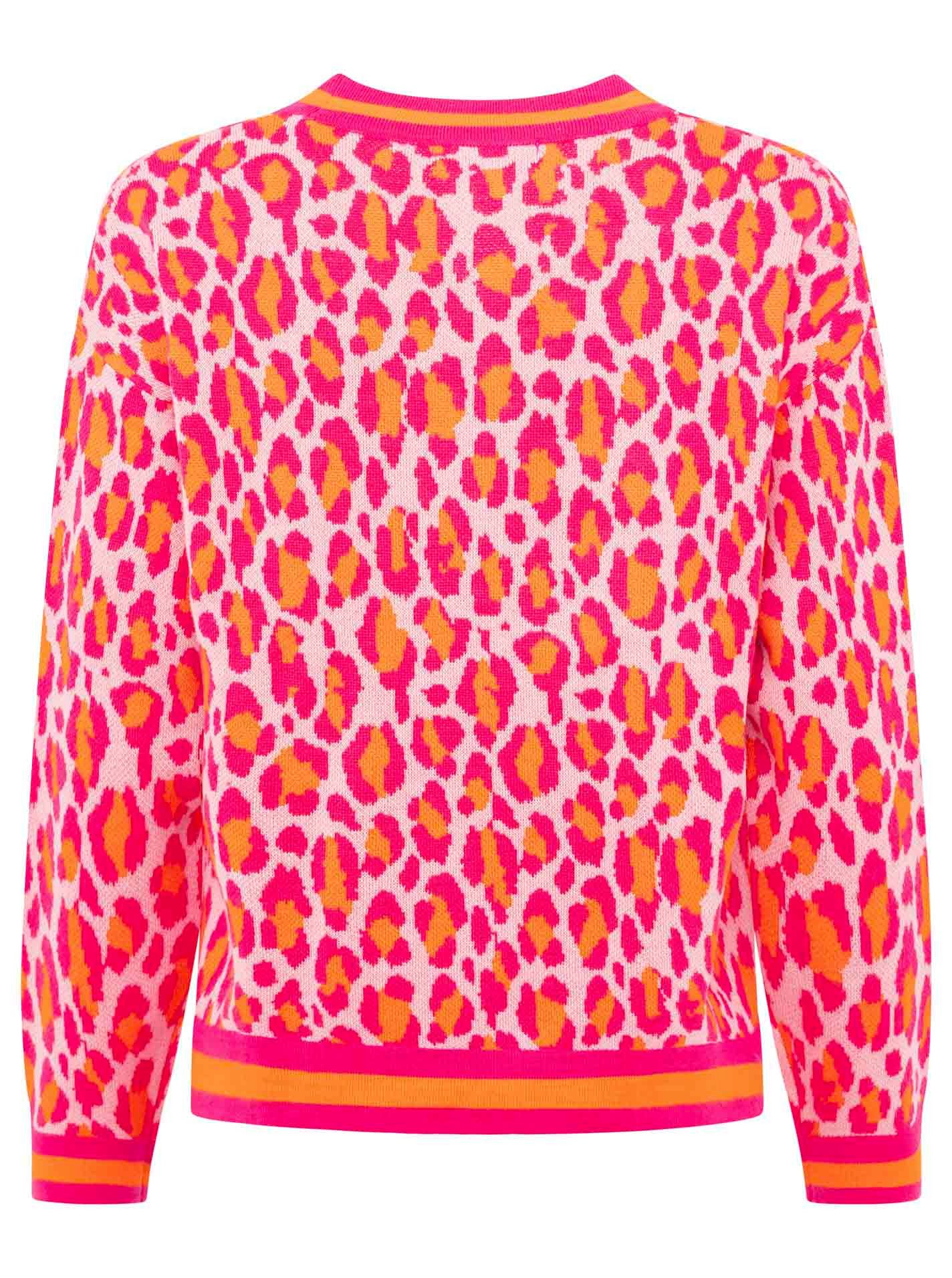 Zwillingsherz Strickjacke "Leo Streifen" mit Knöpfen, Leomuster und Streifenbündchen – Bild 5 von 5