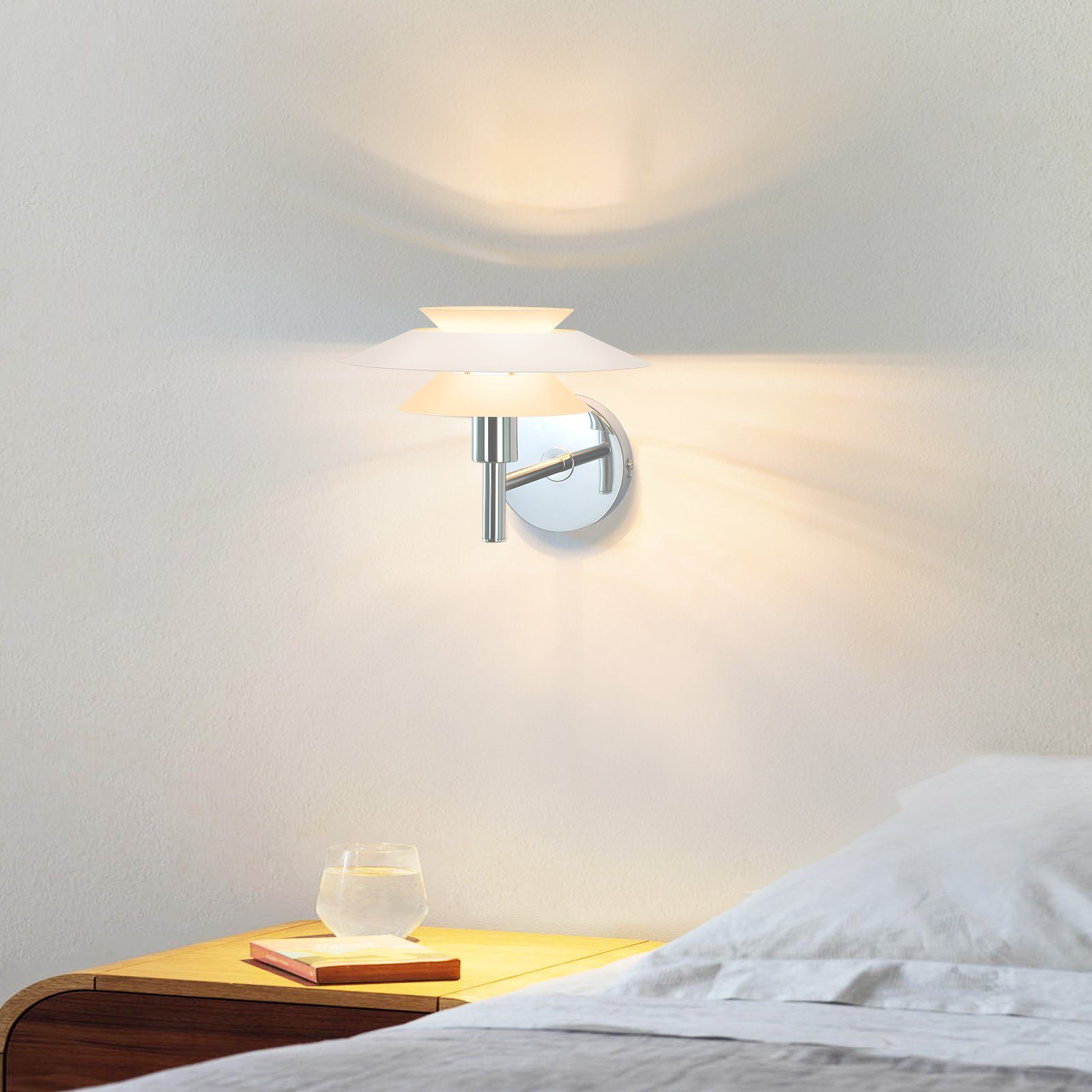 Nettlife Wandleuchte Schwarz Schlafzimmer Metall G9 Modern Innen Wandlampe Wandbeleuchtung, ohne Leuchtmittel, für Treppenhaus Flur Küche Schlafzimmer Wohnzimmer Kinderzimmer