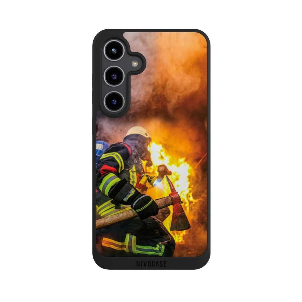 NIVOCASE Handyhülle Feuerwehr Feuer Lebensretter Volunteer Firefighter, Samsung Galaxy S24+ Handyhülle Hülle NIVOpure Case Schwarz