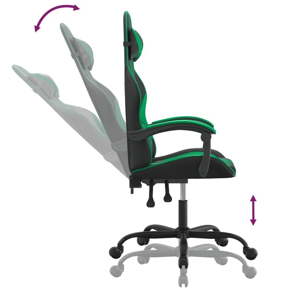 Bürostuhl Kunstleder Gaming-Stuhl Off Arbeitsplatz und Grün Schwarz Drehbar vidaXL Home