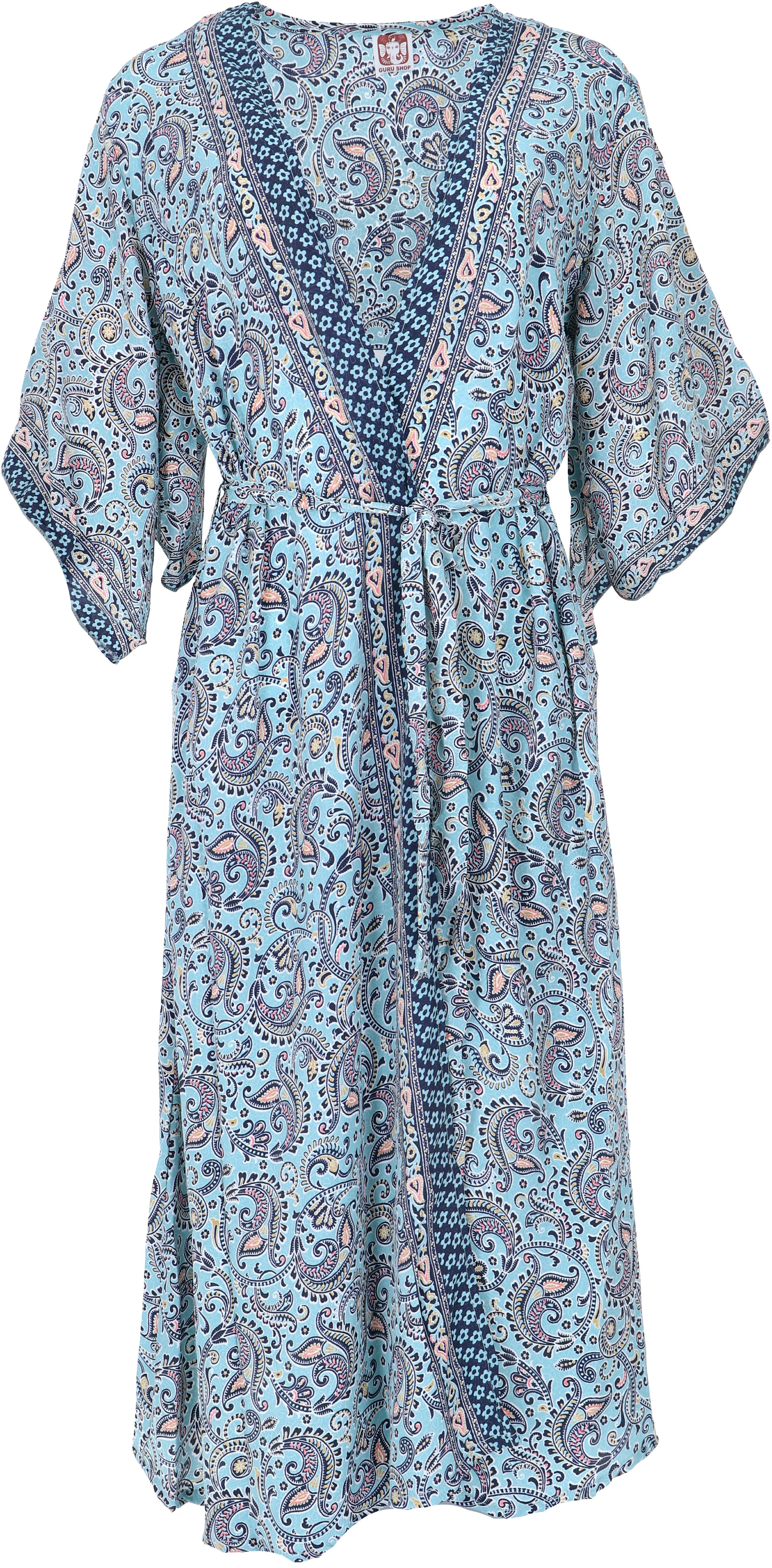 Bekleidung Kimono Mantel,.., Kimono blau alternative Langer Kimono im Guru-Shop Japan Style,