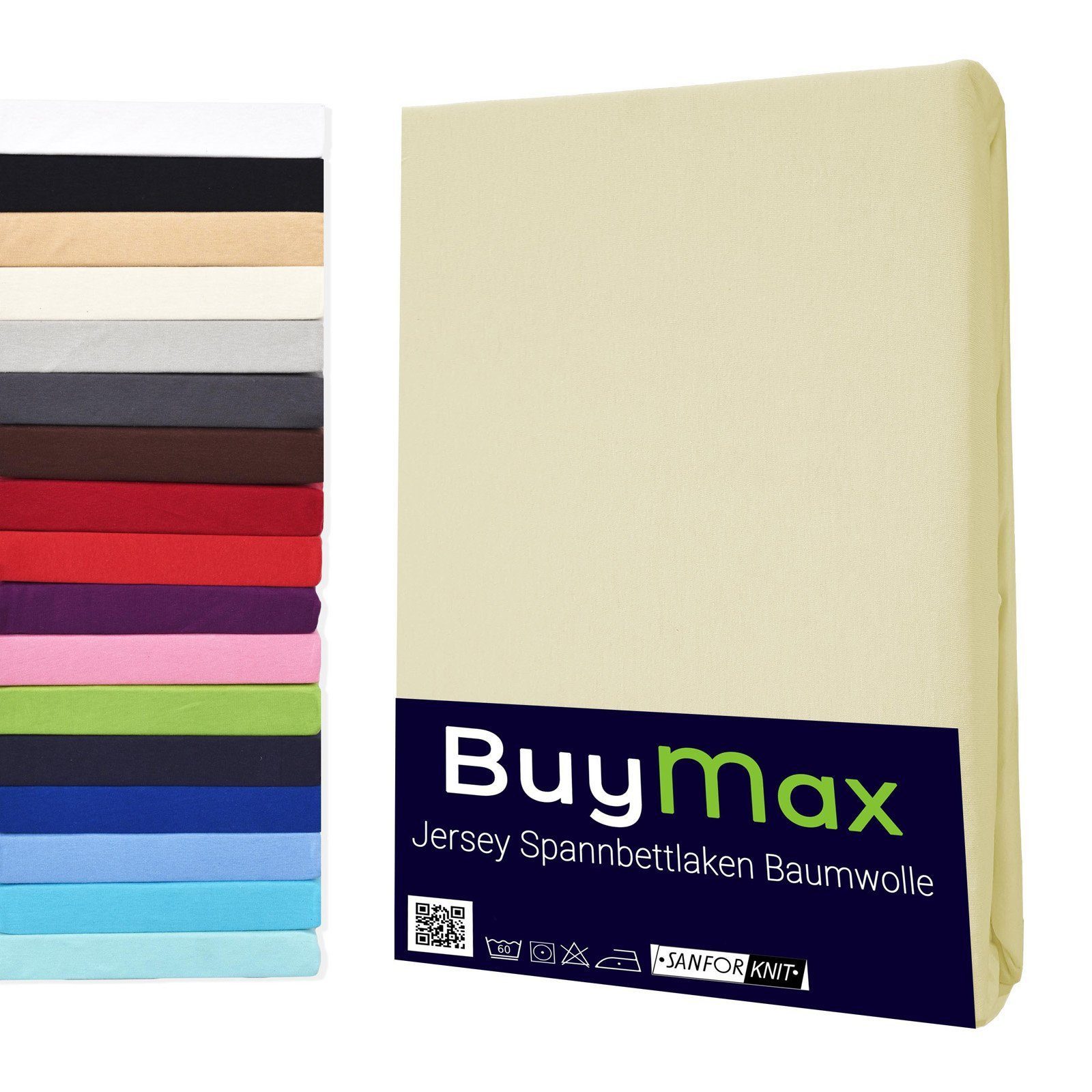 Buymax Spannbettlaken Wasserbett Spannbettlaken für Boxspringbetten Matratzen bis 35 cm Höhe, Jersey, Gummizug: Rundumgummi, (1 Stück), Spannbetttuch 97% Baumwolle, 3% Elasthan, atmungsaktiv, 40 cm Steghöhe